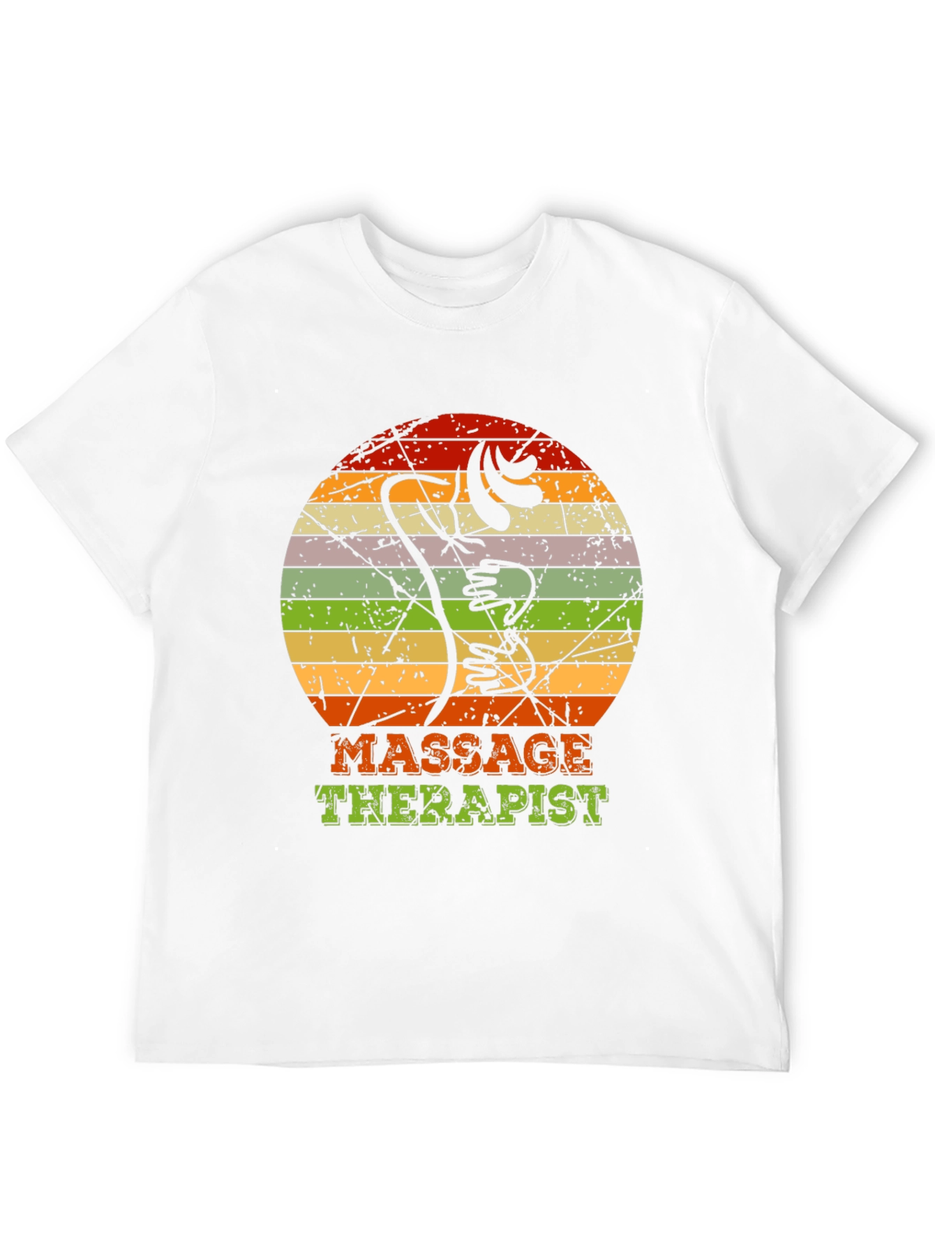 Black Massage Therapist Retro T-Shirt - Vintage Body Art view 12