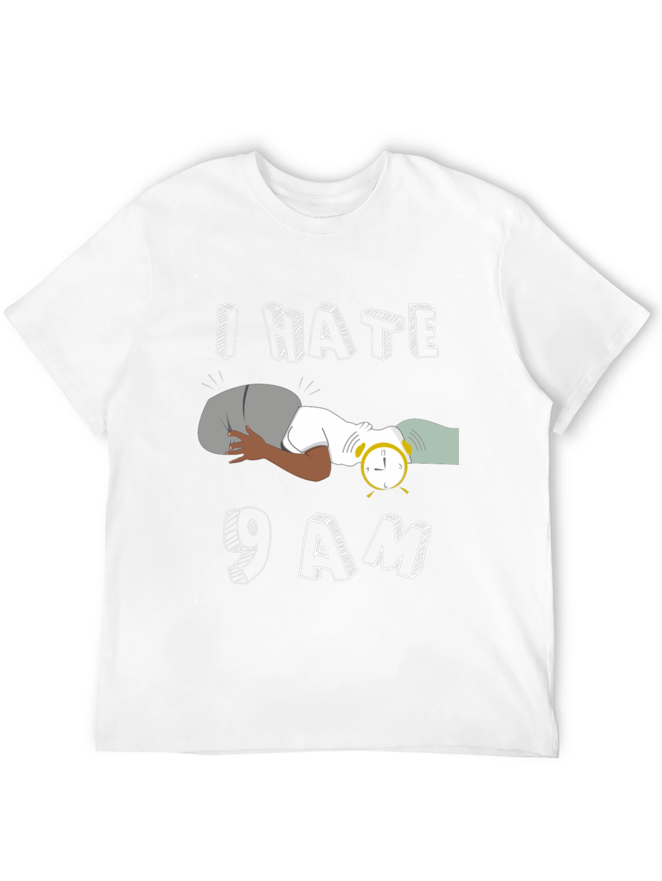 Black I Hate 9 AM Black T-Shirt view 12