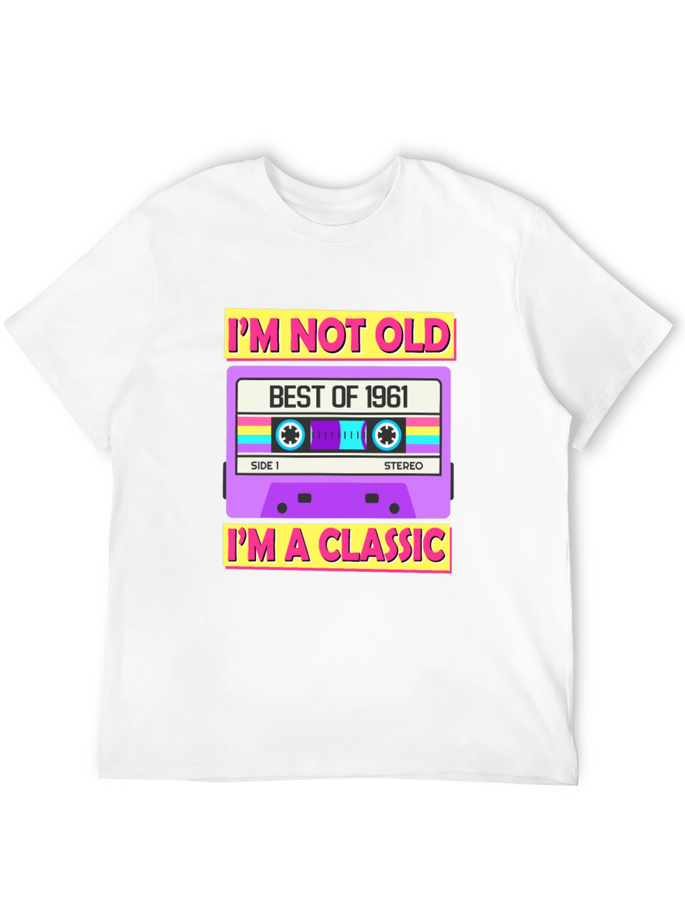Black Best of 1961 Classic Cassette T-Shirt view 12