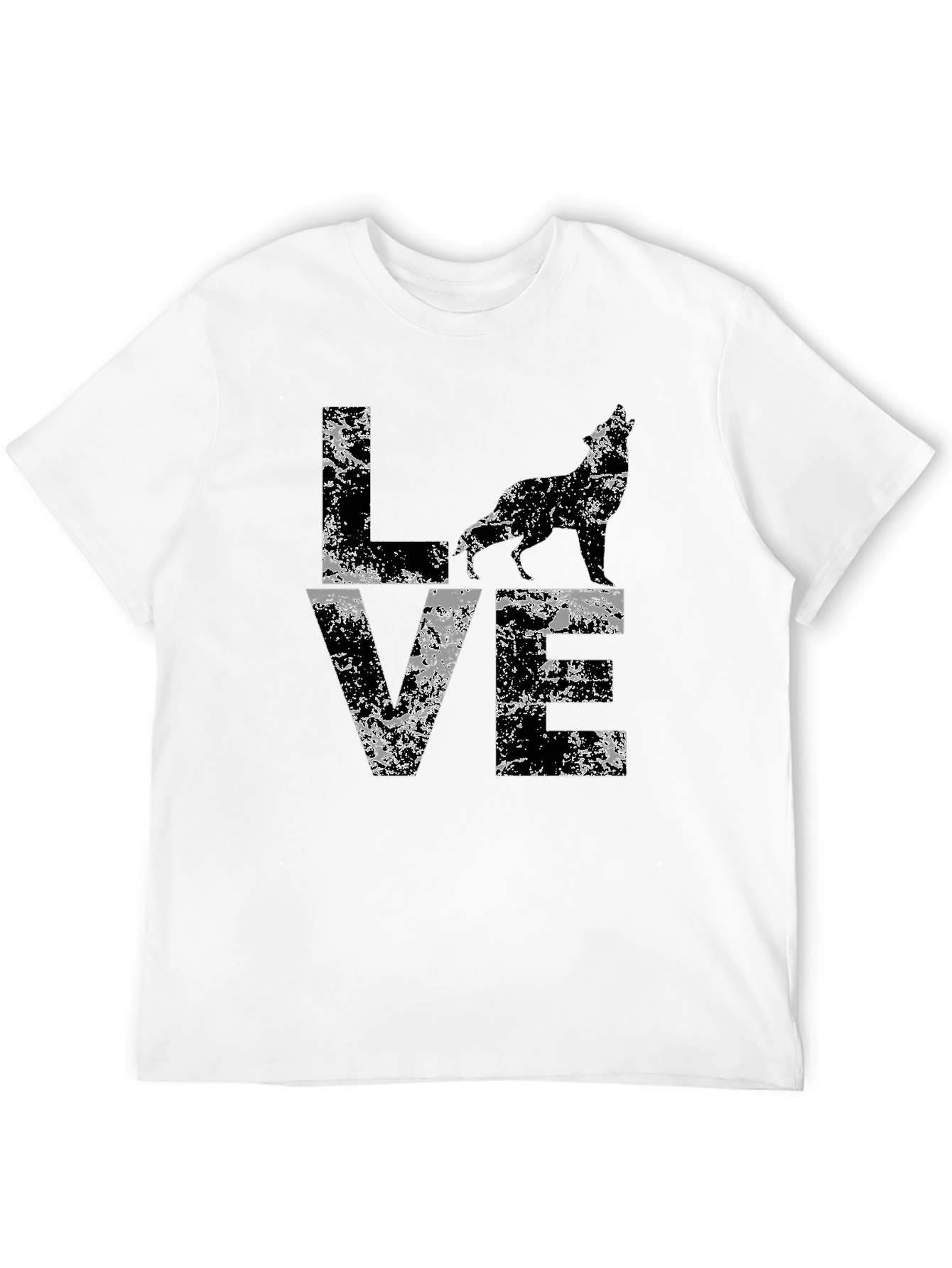 Black Wolf Love Graphic Tee - Distressed Style view 12