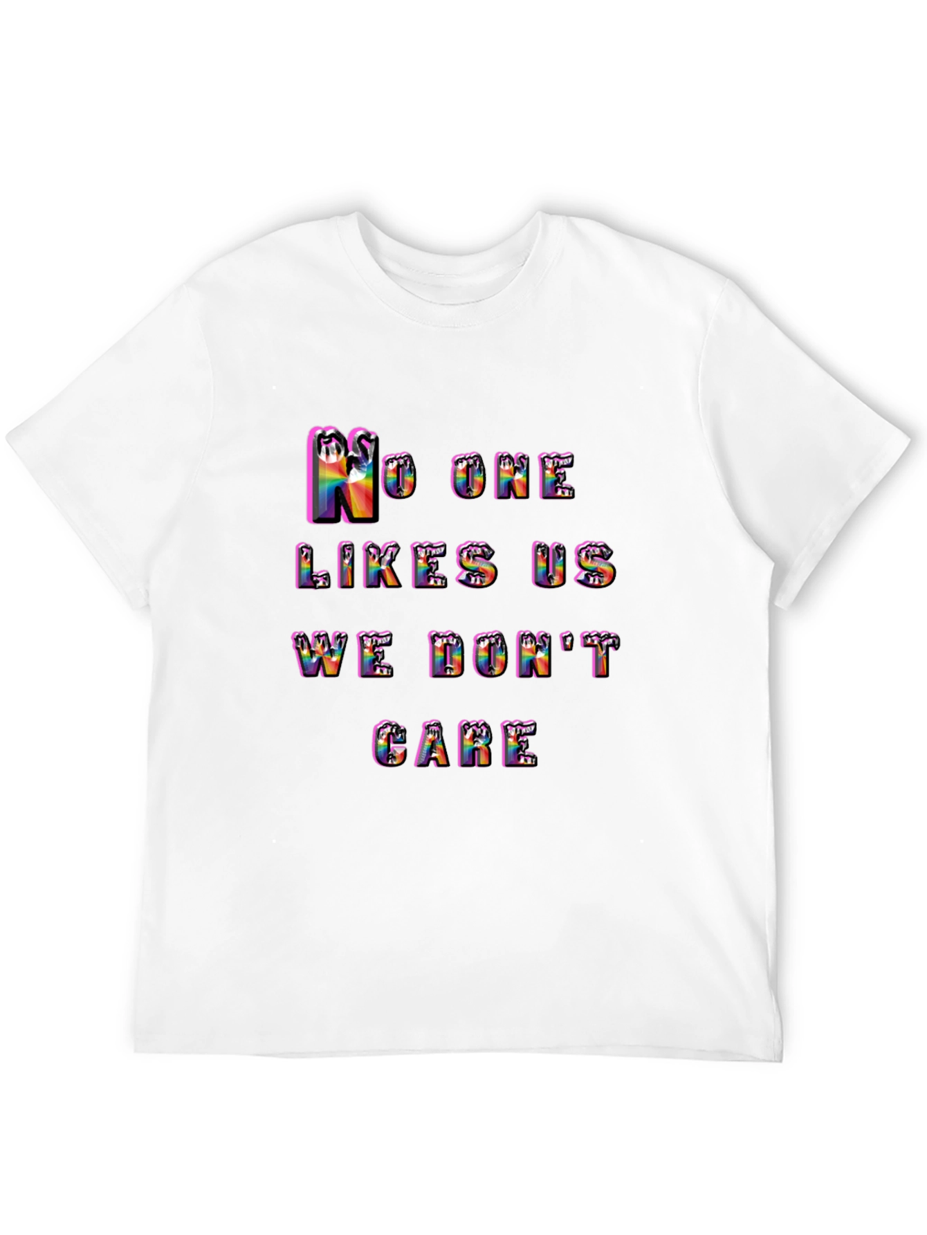 Black Rainbow Pride T-Shirt - "No One Likes Us" view 12