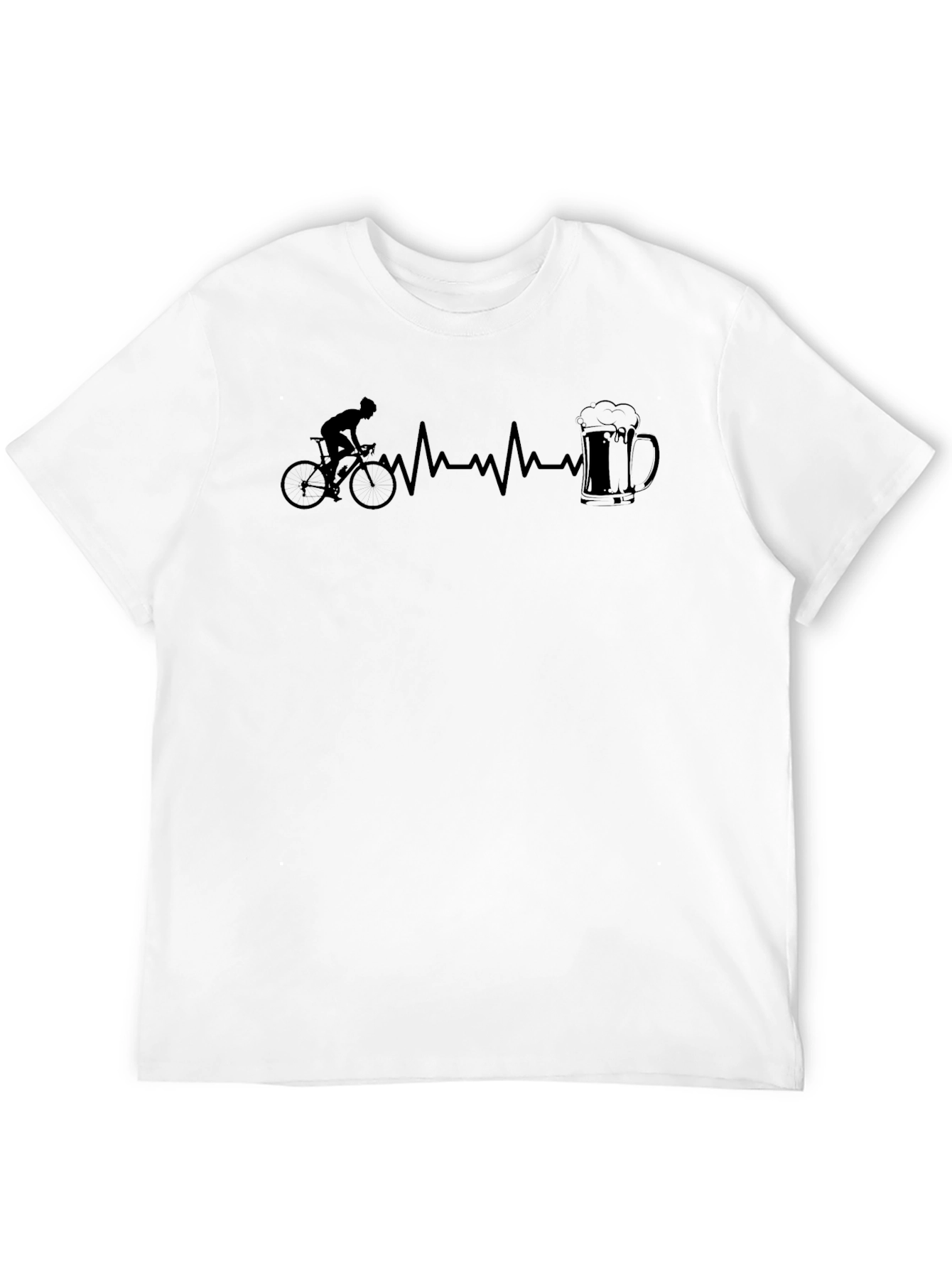 Black Cyclist Heartbeat Beer Mug Black T-Shirt view 12