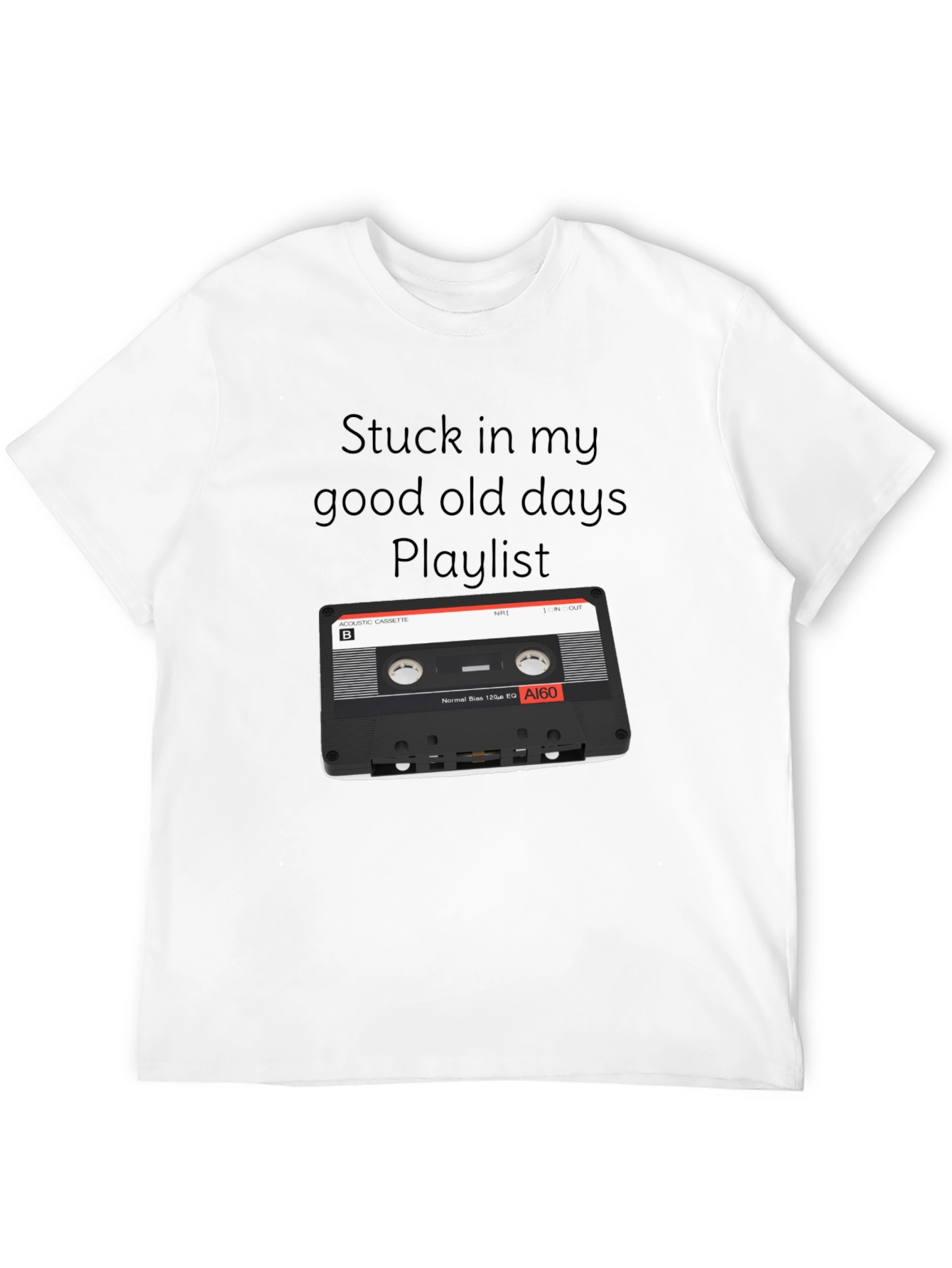 Black Retro Mixtape T-Shirt - Good Old Days Playlist view 12