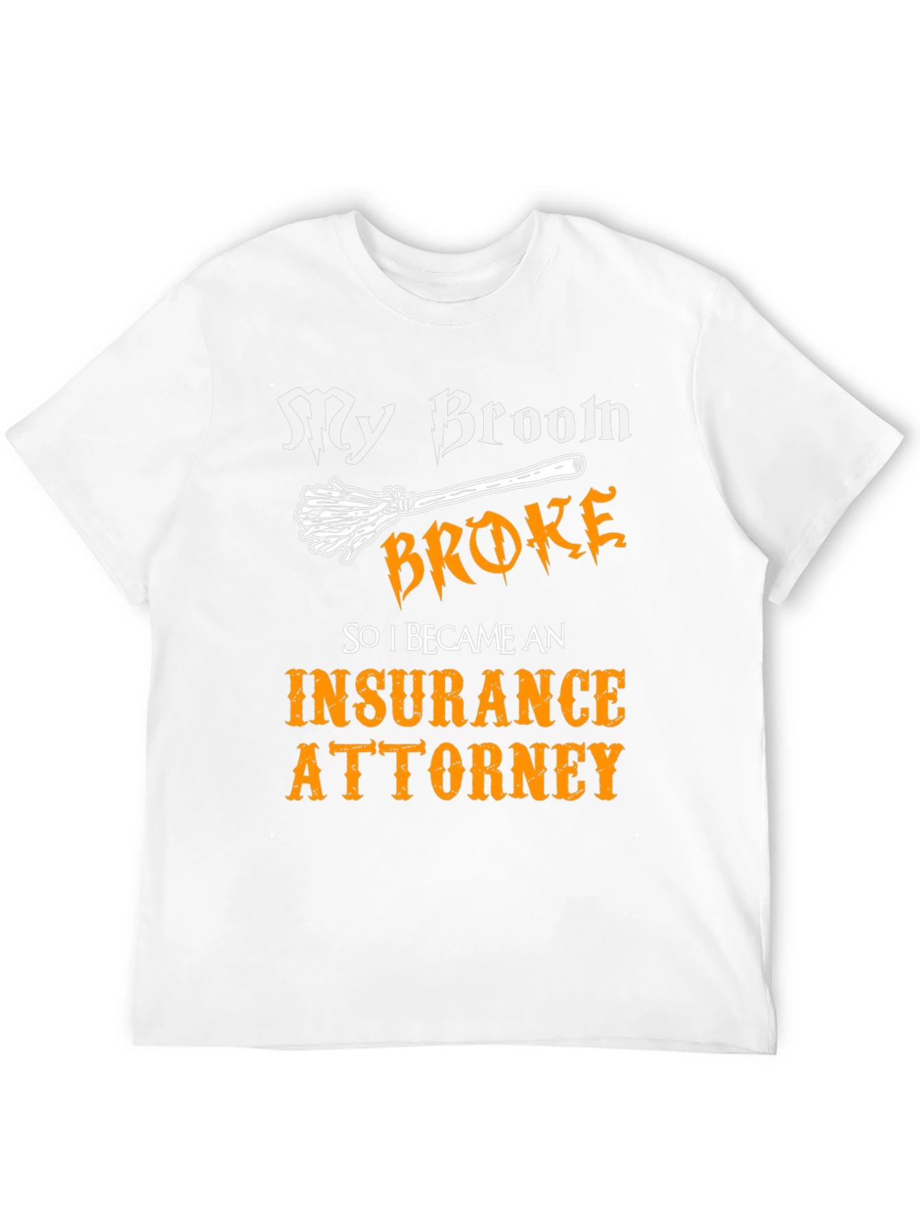 Black Funny Insurance Attorney T-Shirt - Halloween Broom view 12