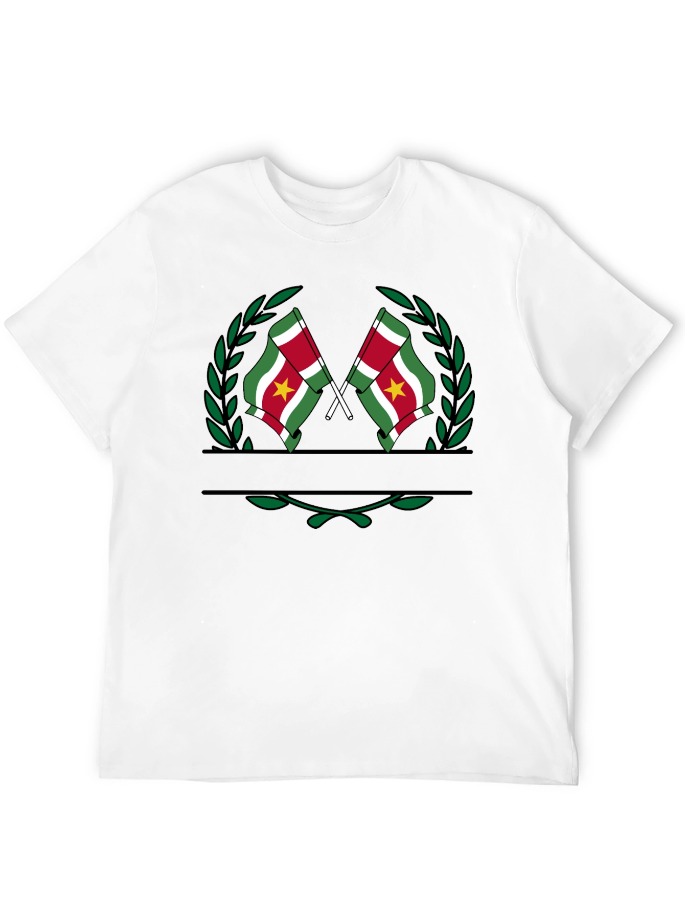 Black Suriname Flag T-Shirt - Black Graphic Tee view 12