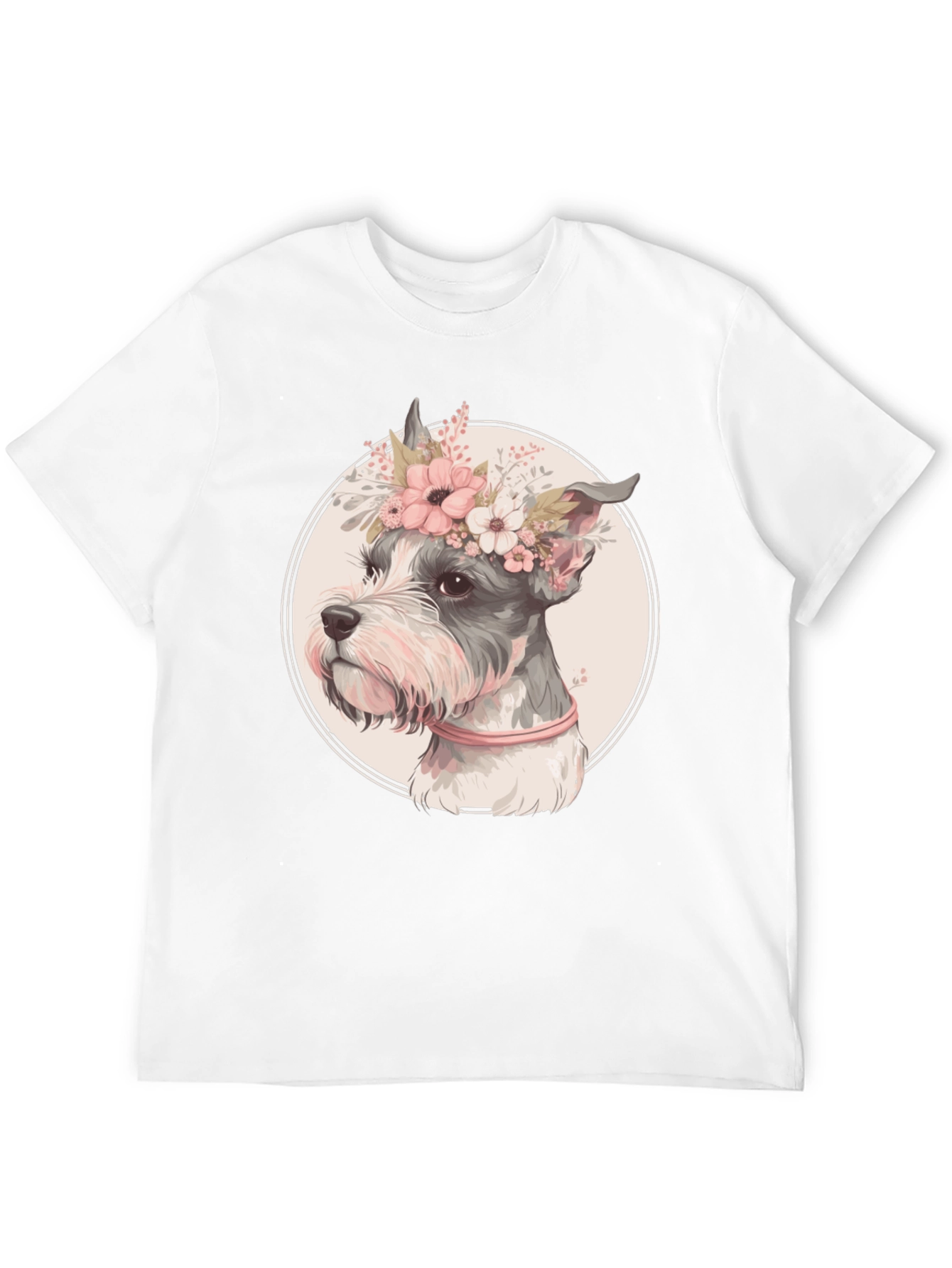 Black Dog with Flower Crown Graphic Tee view 12