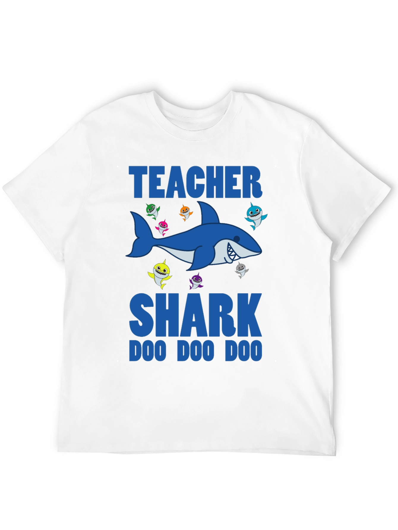 Black Teacher Shark T-Shirt - Doo Doo Doo - Black view 12