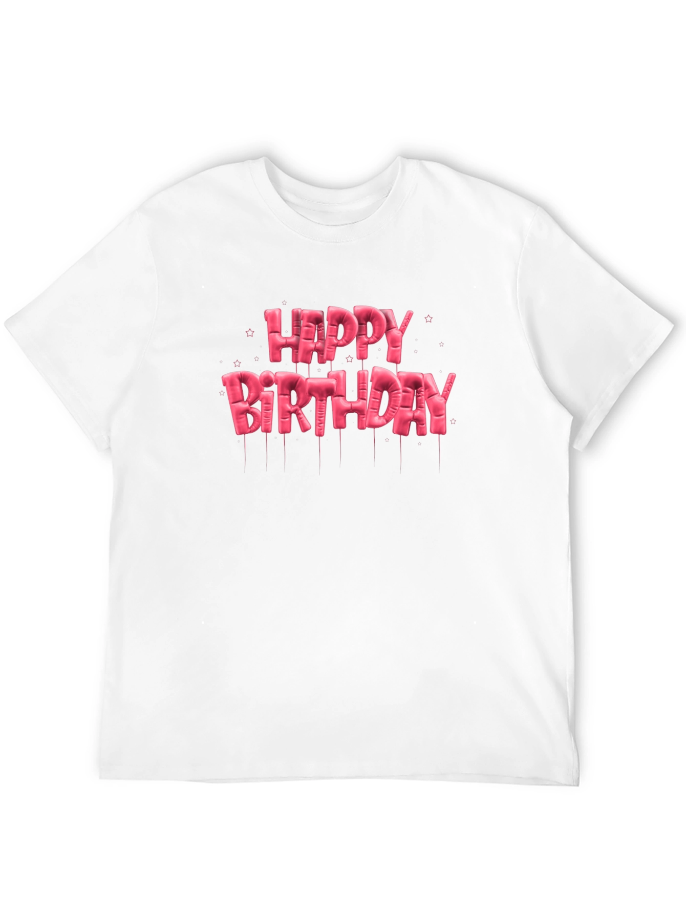 Black Happy Birthday Balloon Lettering T-Shirt view 12
