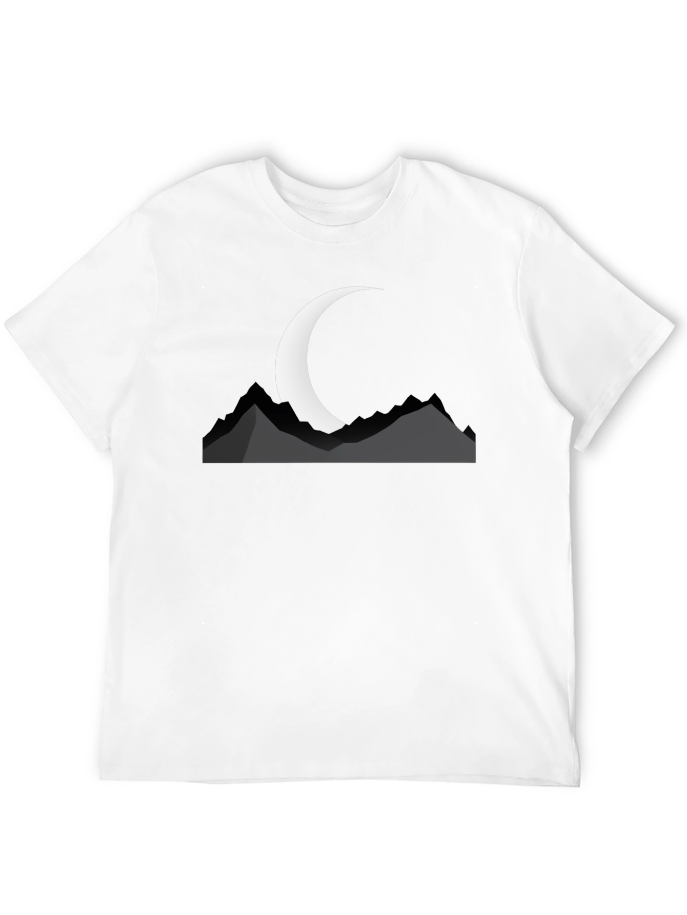 Black Mountain Moon Graphic Tee - Black Cotton T-Shirt view 12