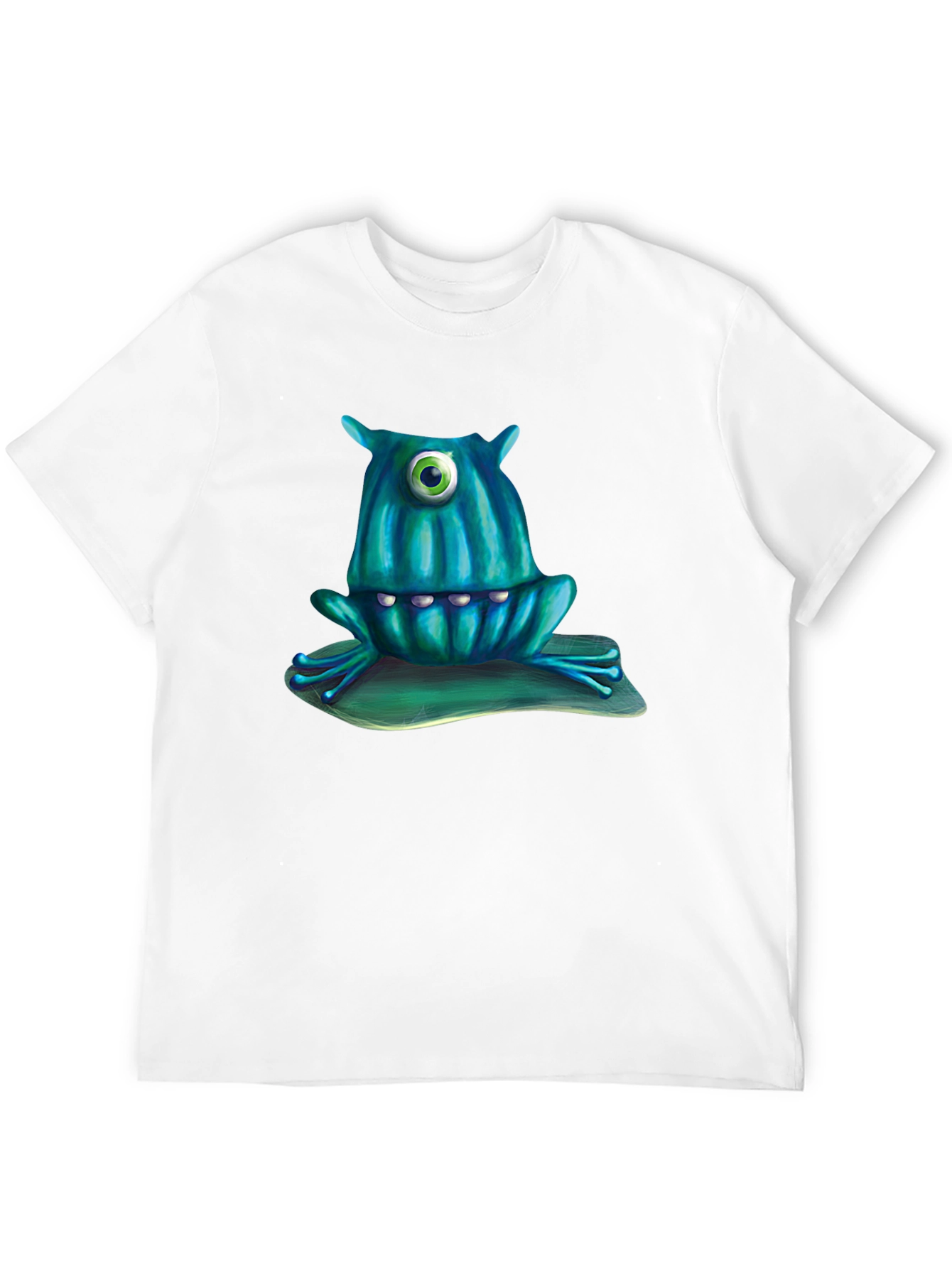 Black One-Eyed Monster Frog T-Shirt view 12