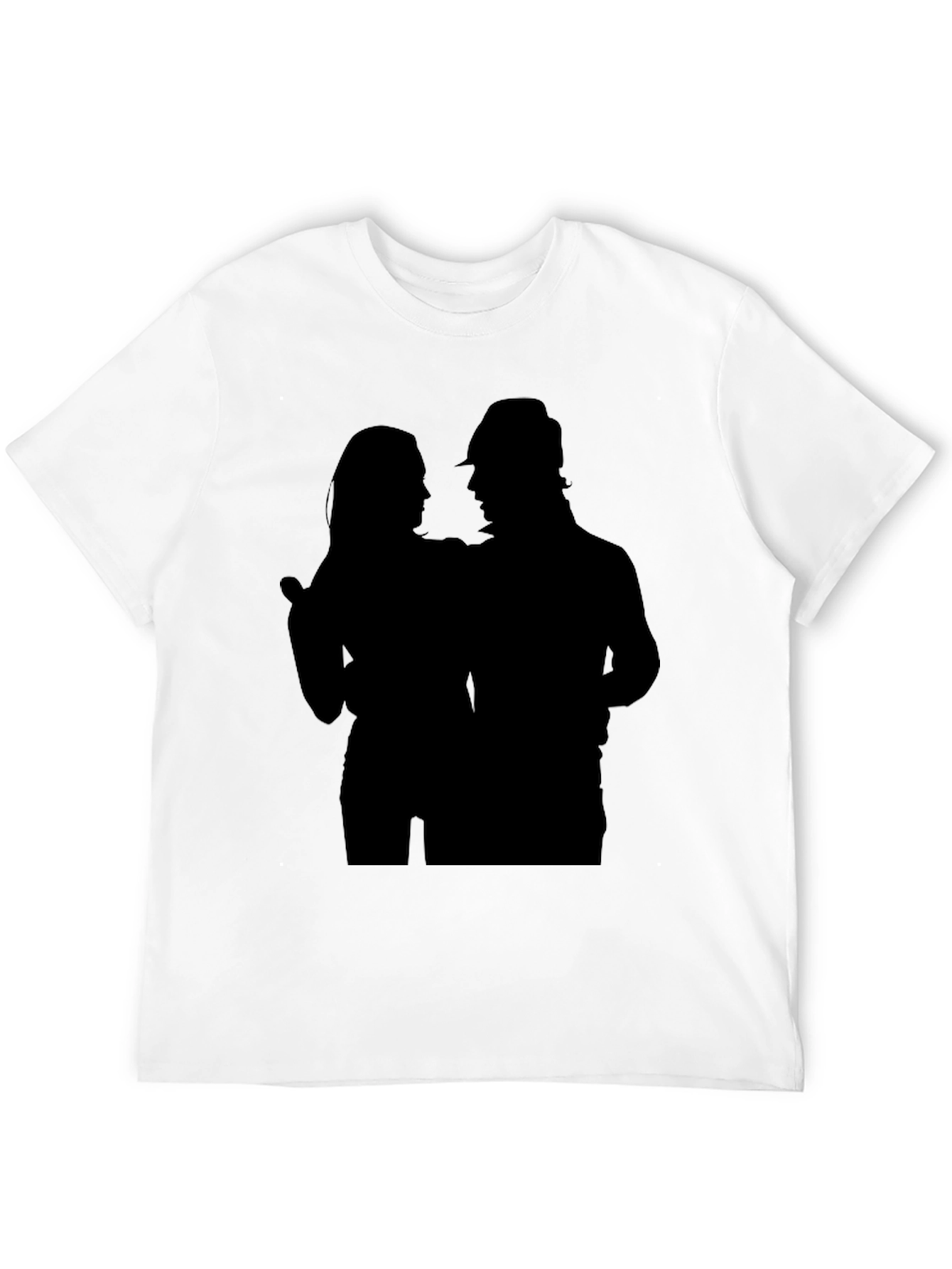 Black Silhouette Couple Black Graphic Tee view 12