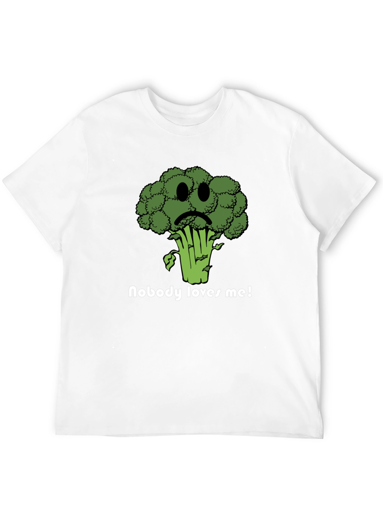 Black Sad Broccoli T-Shirt - Nobody Loves Me Graphic Tee view 12