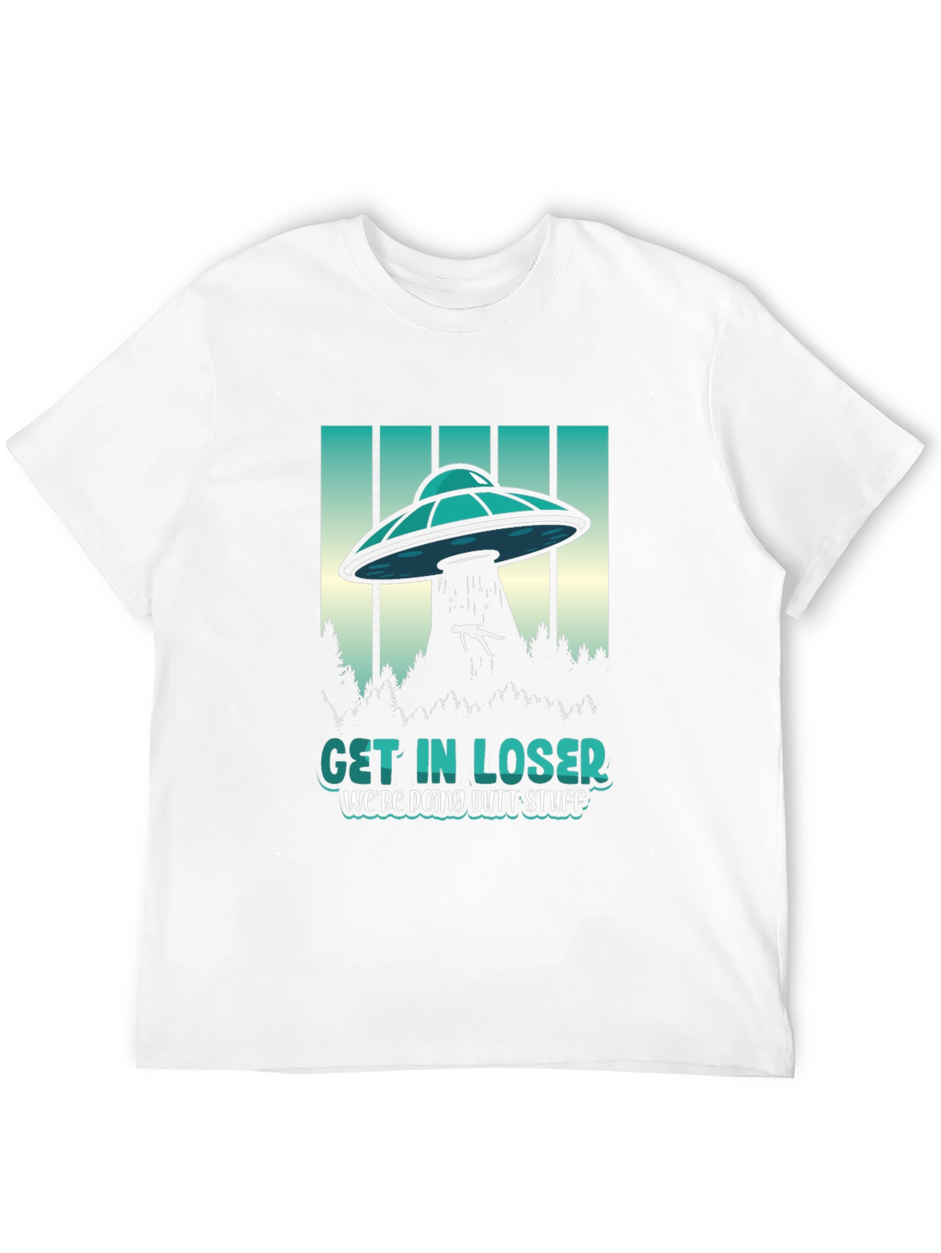 Black Get In Loser Graphic Tee - UFO Abduction Humor view 12