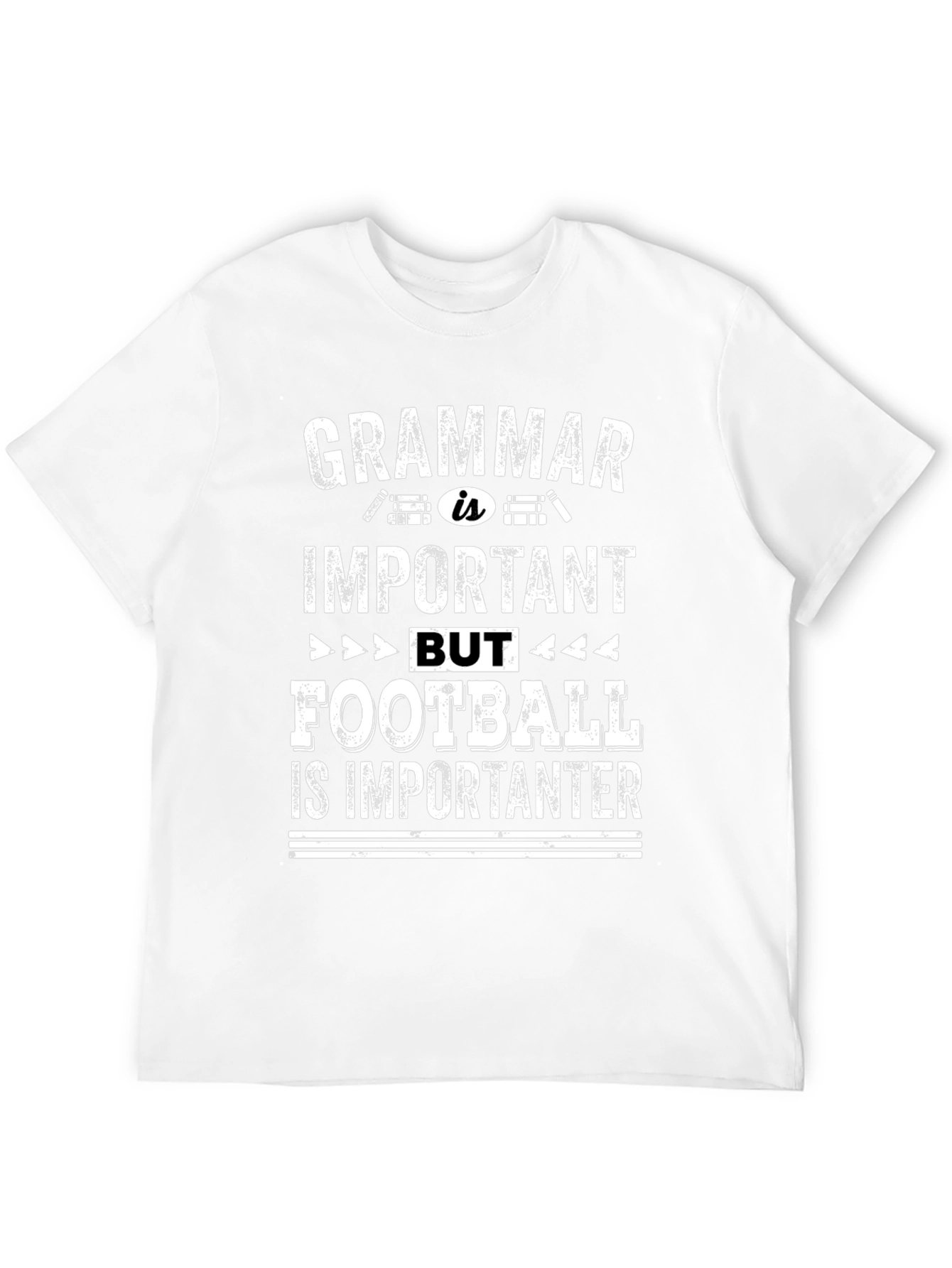 Black Grammar vs Football Funny Graphic Tee view 12