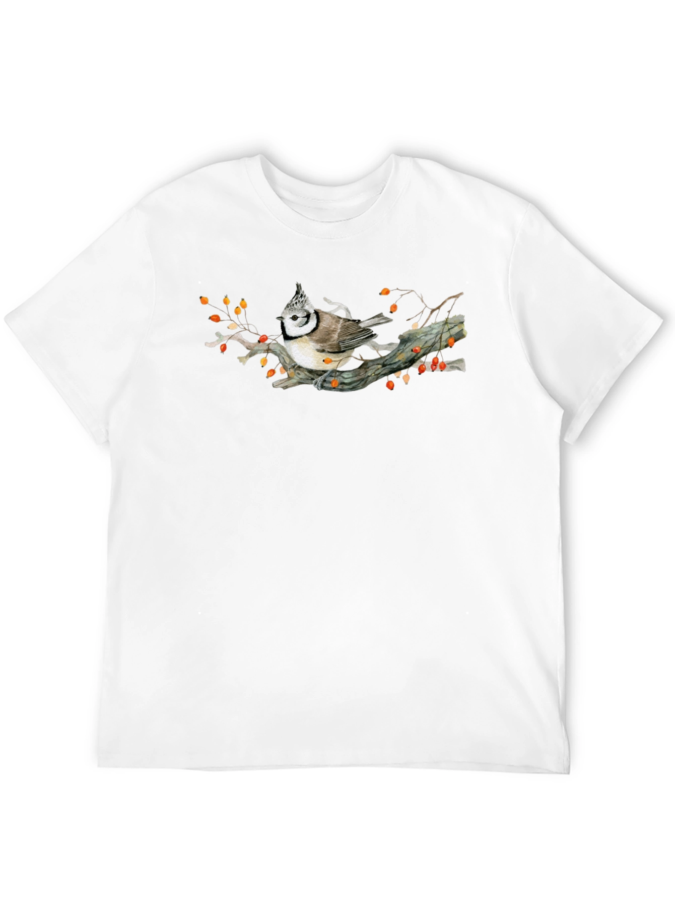 Black Bird on Branch Graphic T-Shirt view 12