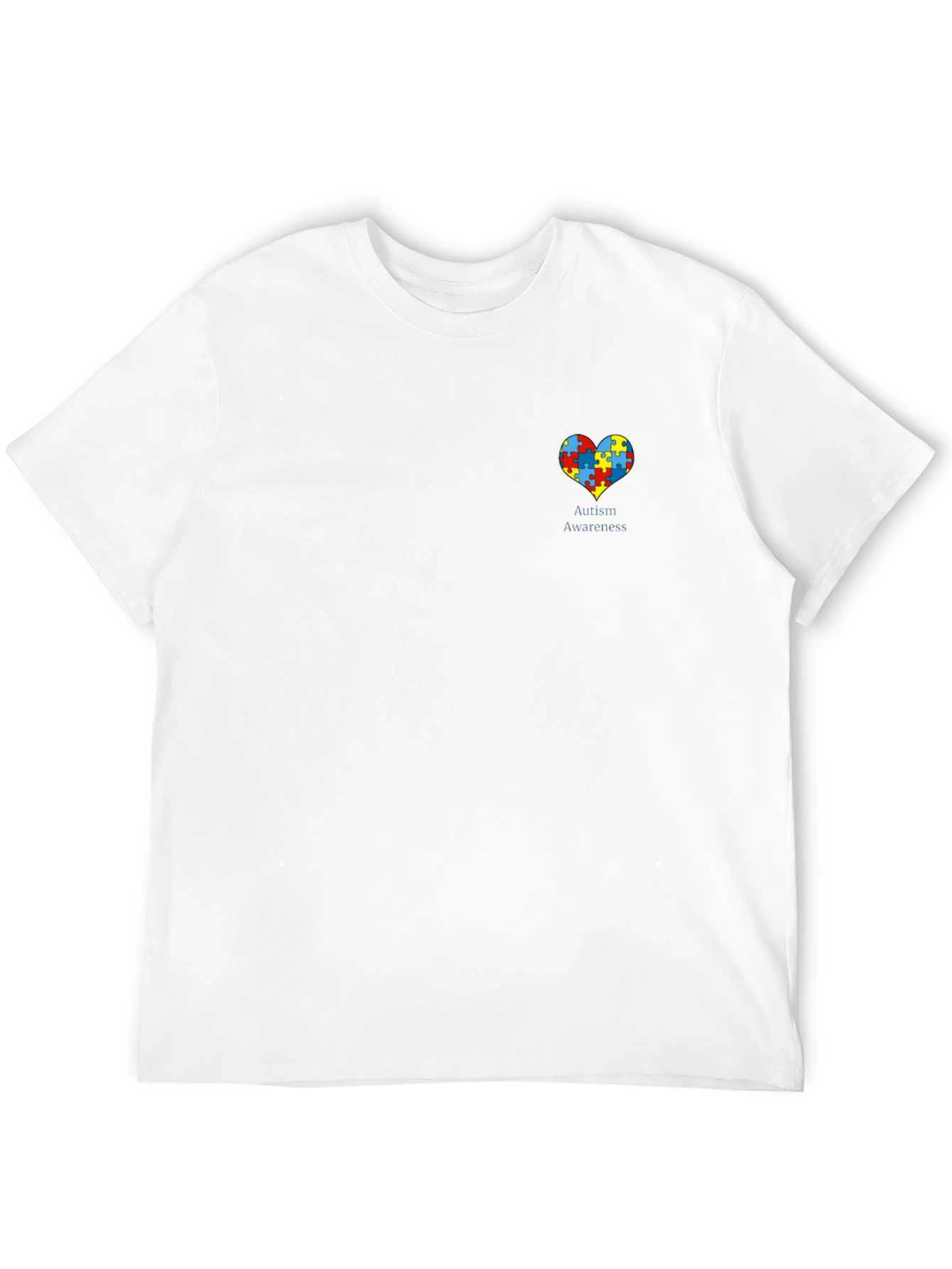 Black Autism Awareness Puzzle Heart Graphic Tee - Black view 12