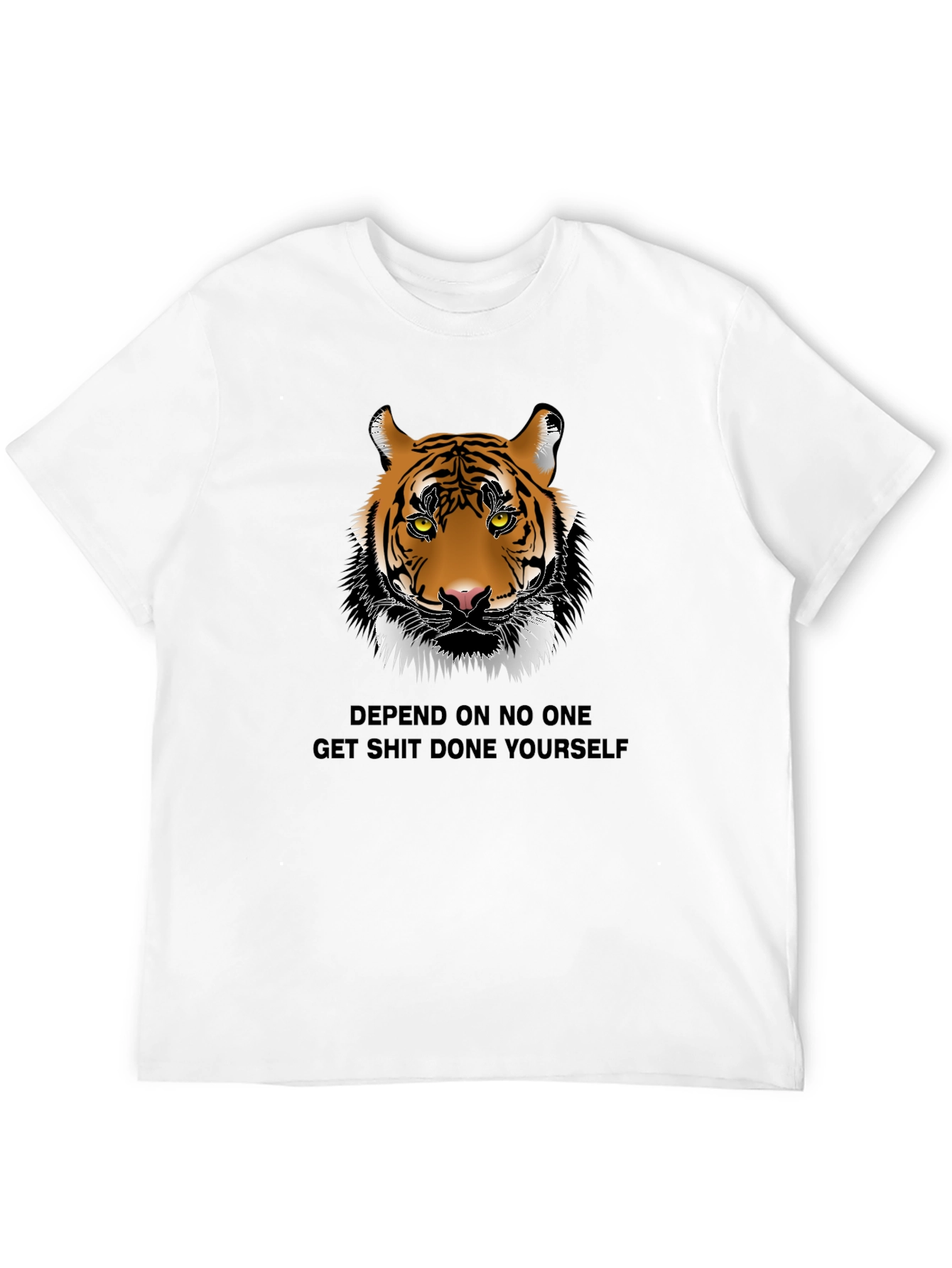 Black Tiger Graphic Print Crew Neck T-Shirt view 12