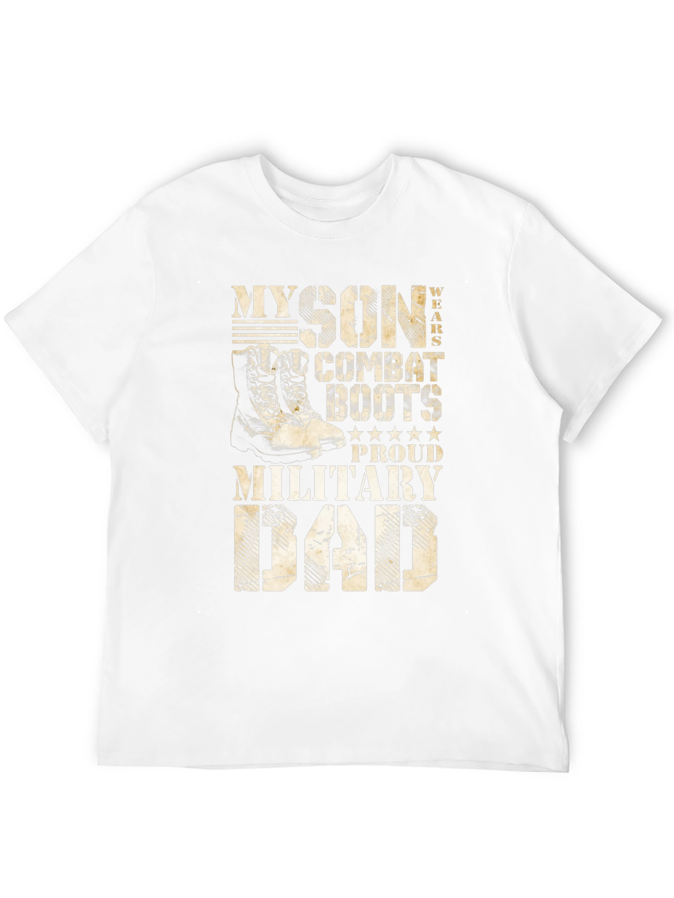 Black Proud Military Dad T-Shirt - Son Wears Combat Boots view 12