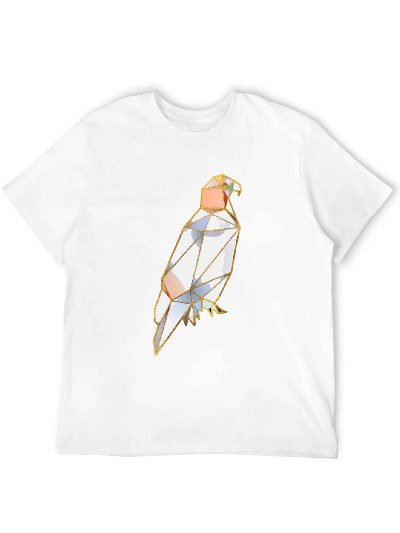 Black Geometric Bird Graphic Tee - Modern Art Style Shirt view 12