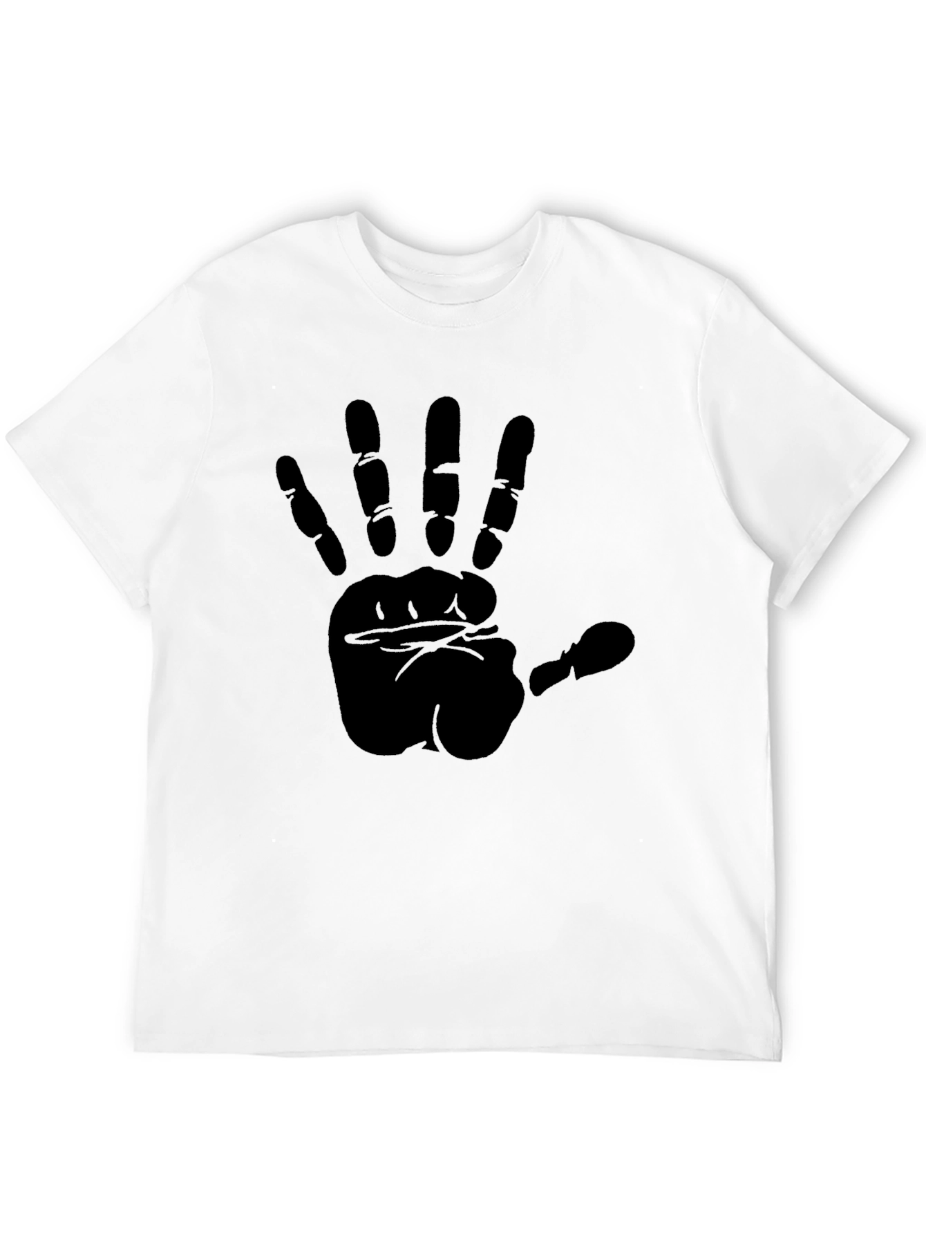 Black Bold Handprint Black T-Shirt view 12