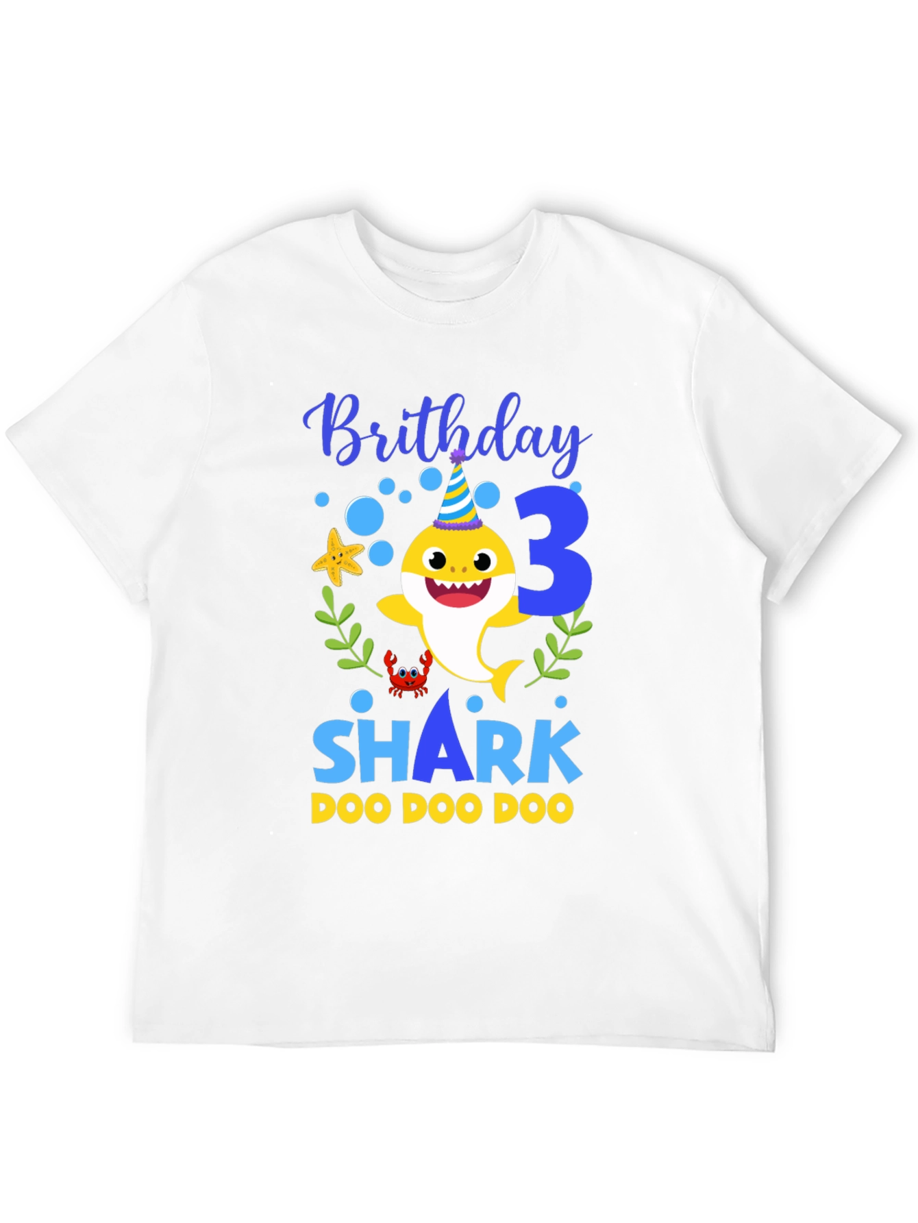 Black Birthday Shark T-Shirt, 3rd Birthday view 12