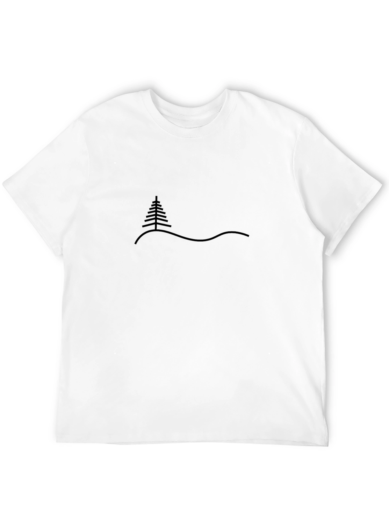 Black Minimalist Tree Graphic Black T-Shirt view 12