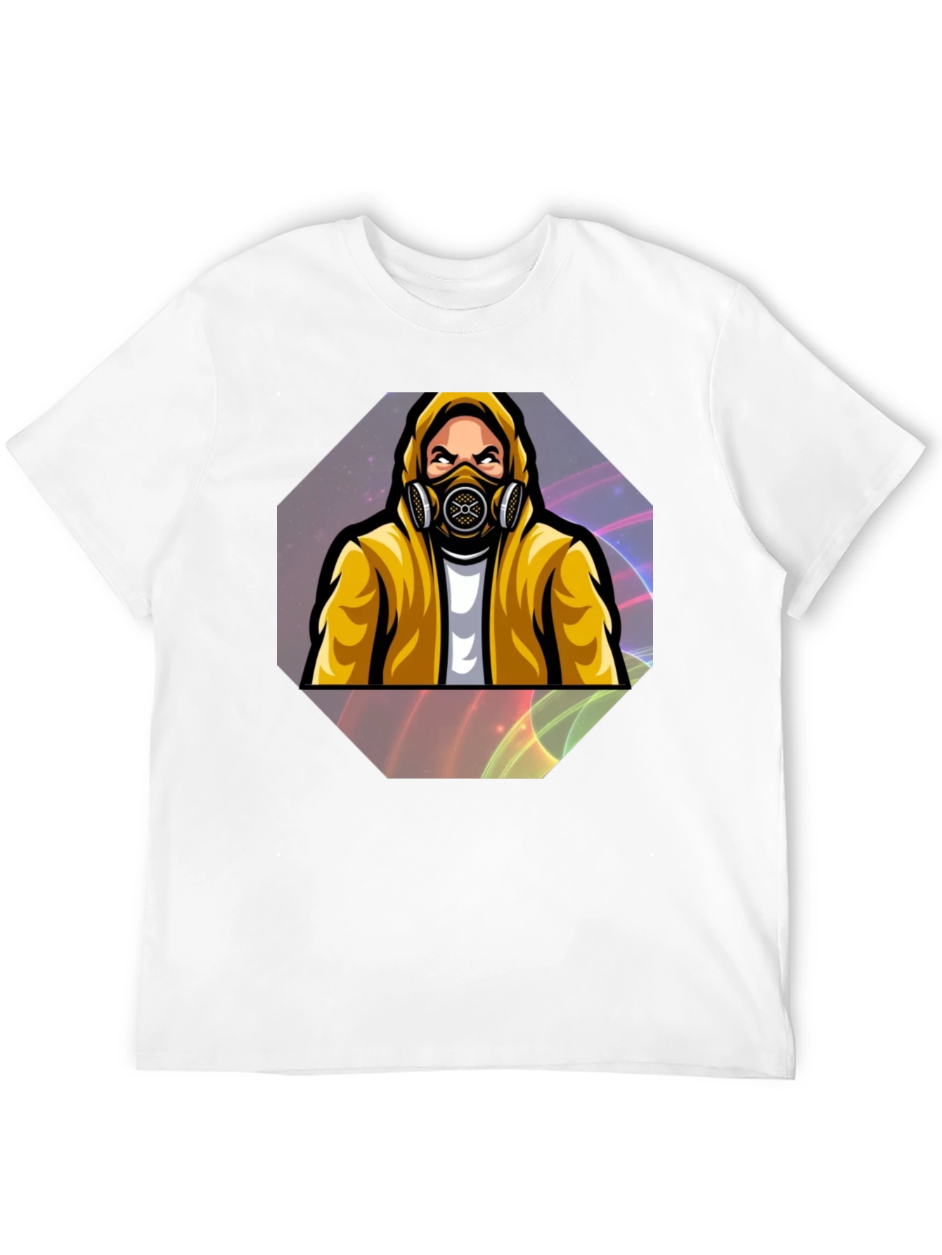 Black Gas Mask Graphic Tee - Black Cotton Blend view 12