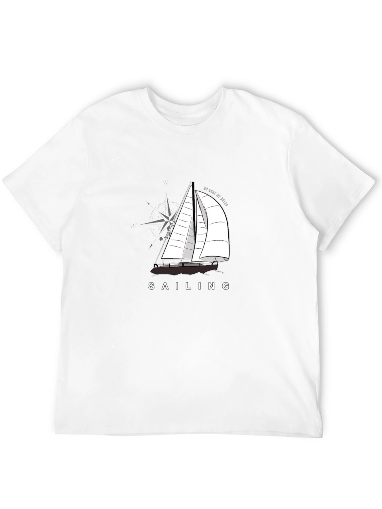 Black Sailing T-Shirt - "My Boat, My Rules" Graphic Tee view 12