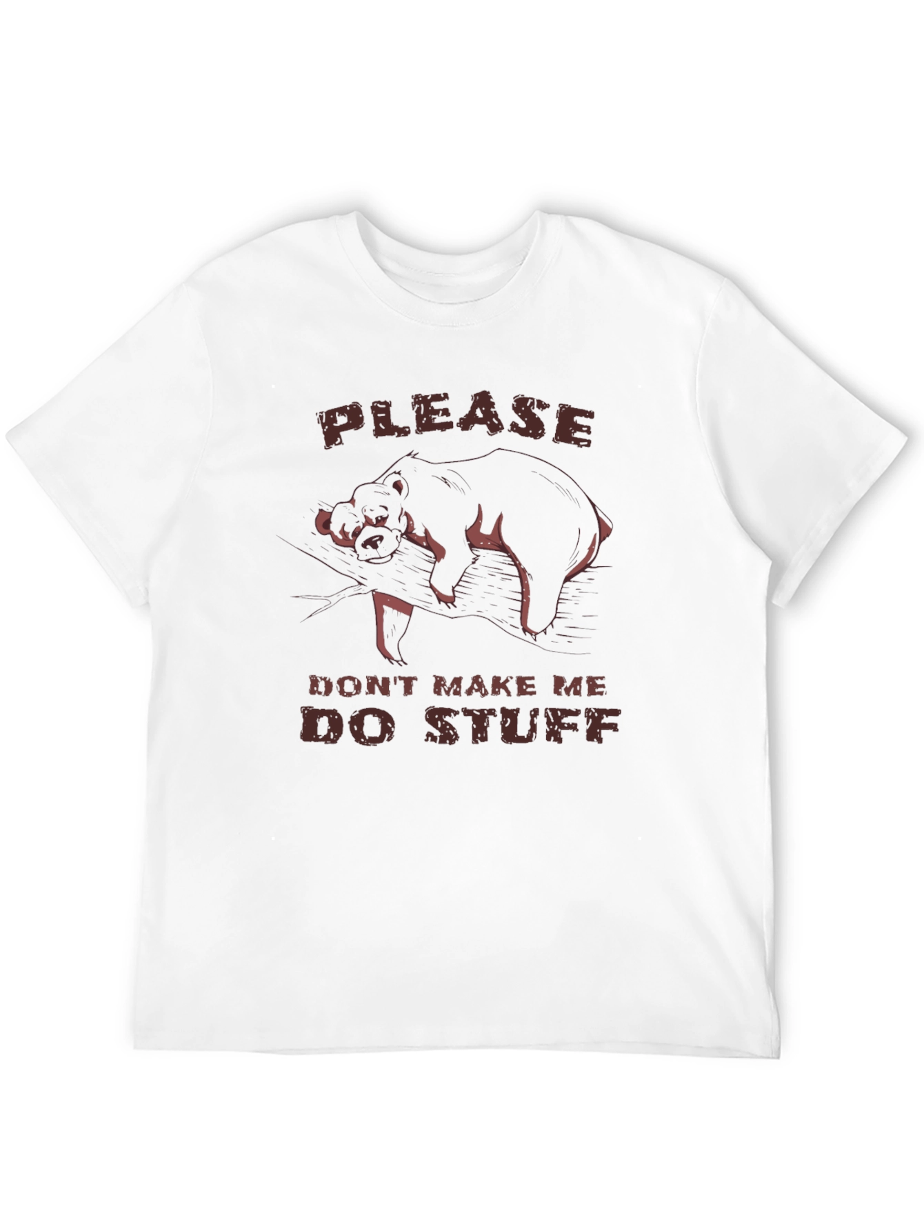 Black Lazy Bear Graphic T-Shirt - Funny Animal Tee view 12