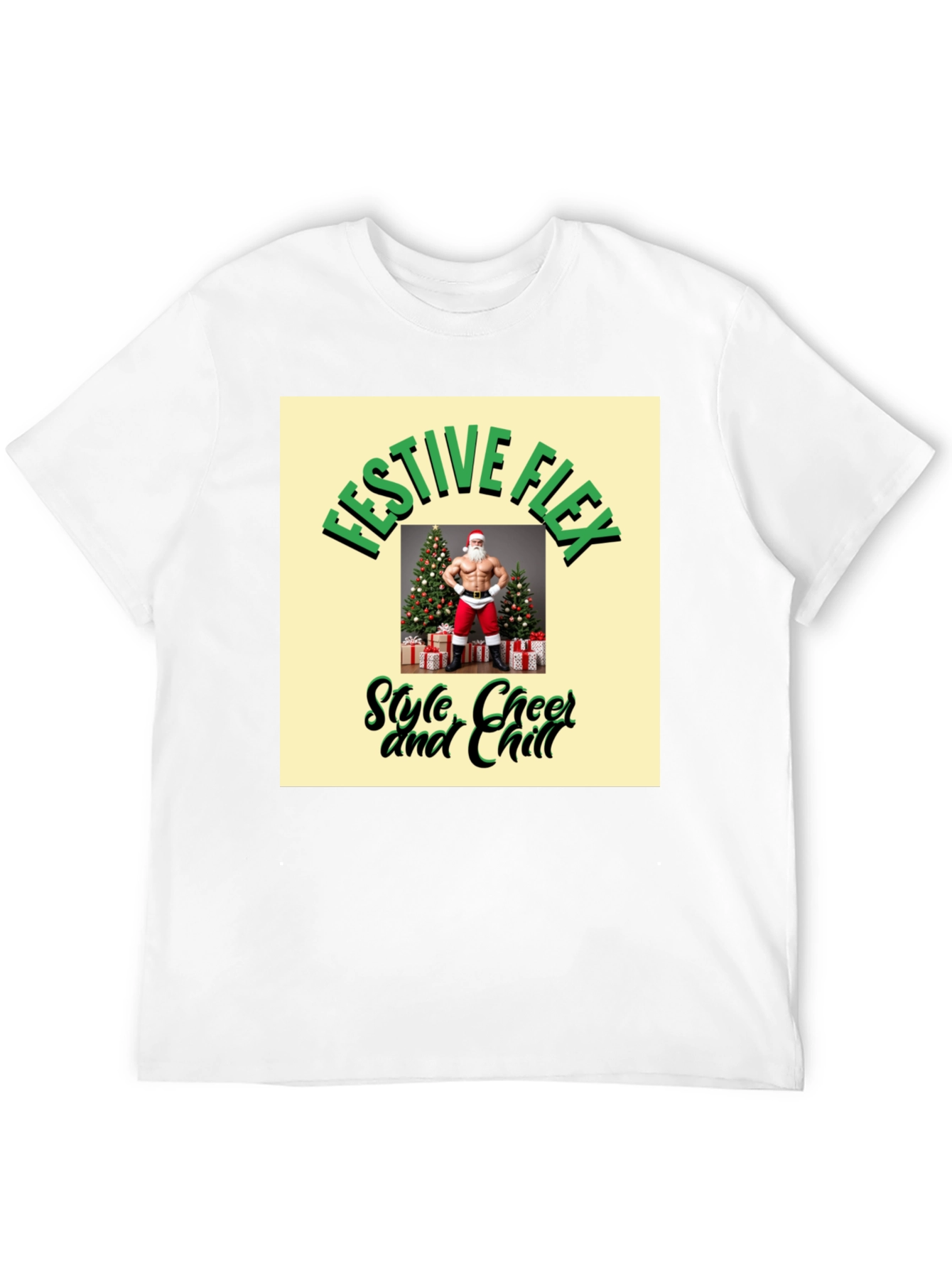 Black Festive Flex Graphic T-Shirt - Style, Cheer & Chill view 12