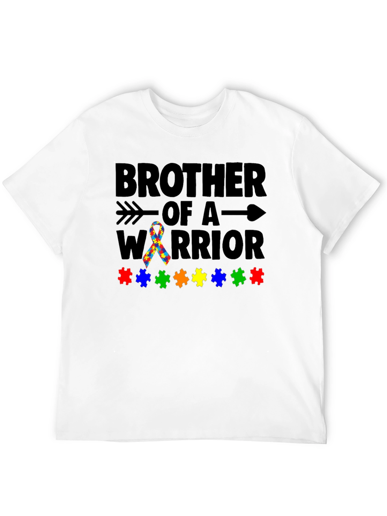 Black Brother of a Warrior Autism Awareness T-Shirt view 12