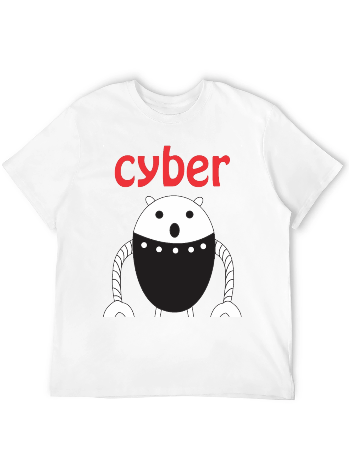 Black Cyber Robot Graphic T-Shirt - Black view 12