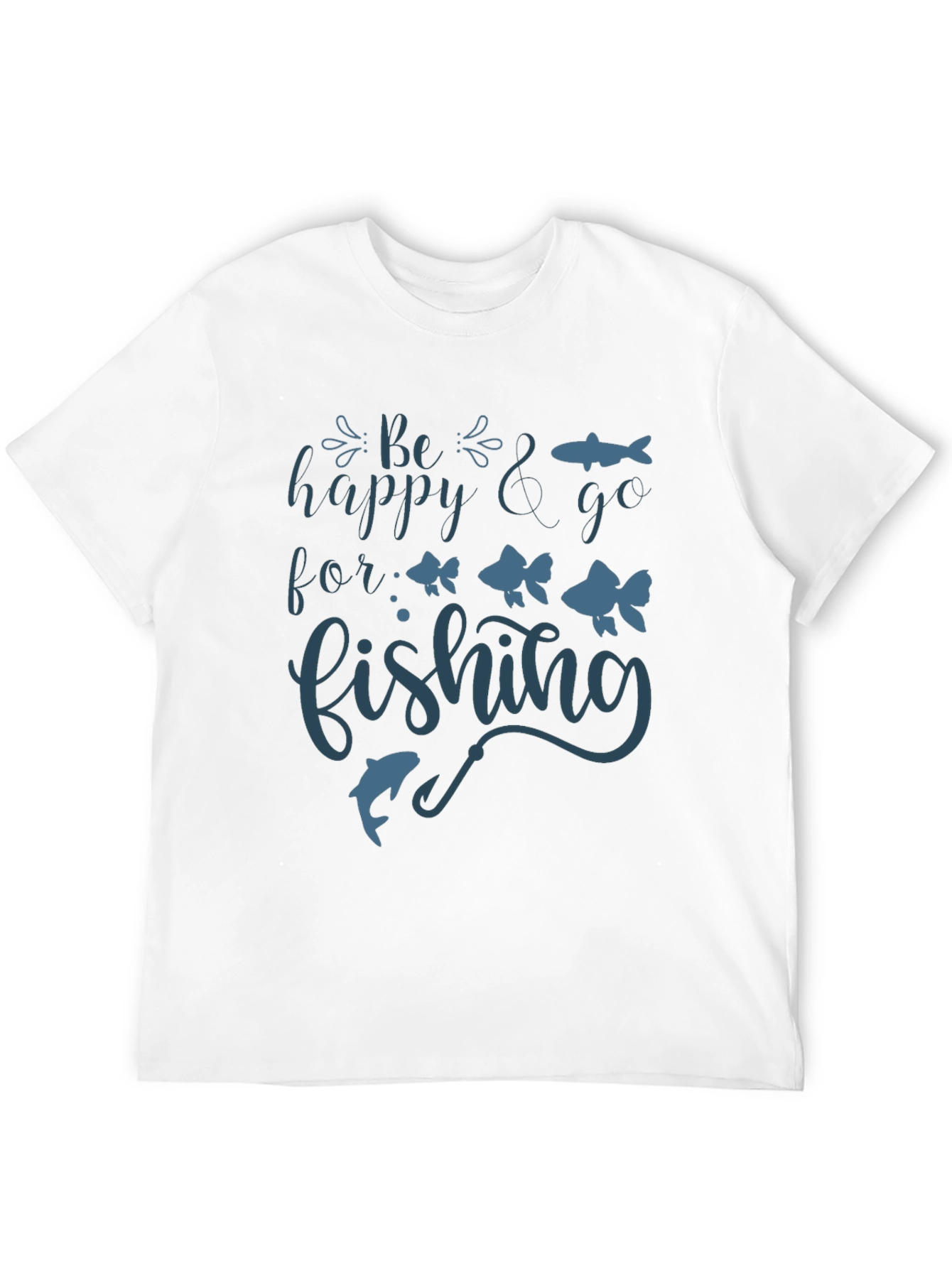 Black Be Happy & Go Fishing Graphic Tee view 12