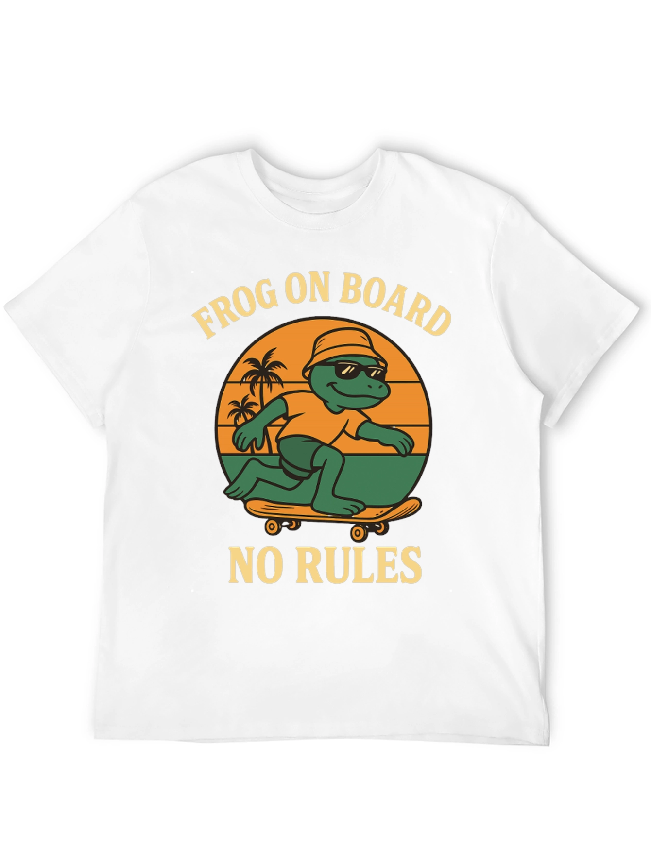 Black Frog On Board Graphic T-Shirt - Skateboarding Frog view 12