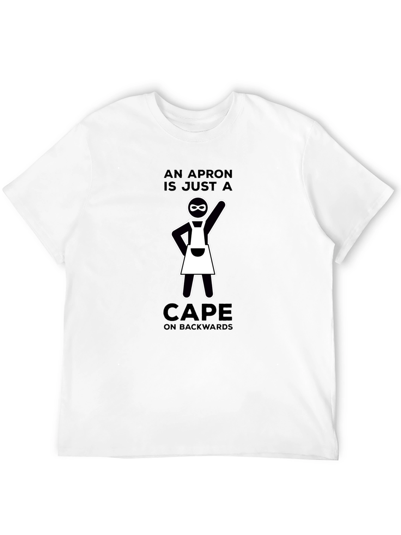 Black Funny Apron Cape Backwards T-Shirt view 12