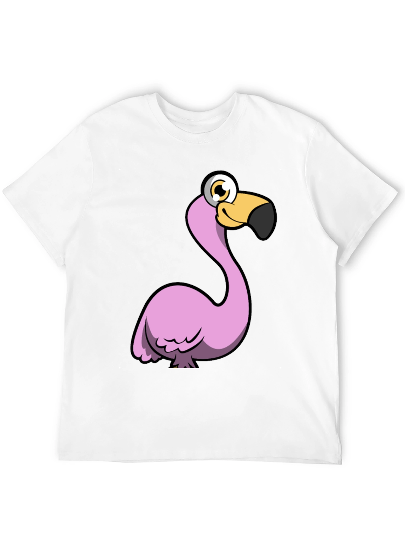 Black Funny Flamingo Graphic Tee - Black Cotton Shirt view 12