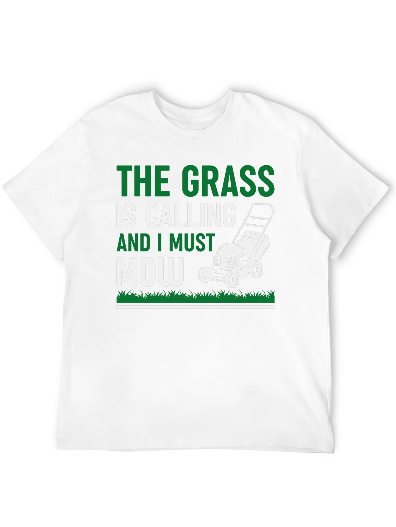 Black The Grass is Calling Funny Lawn Mowing T-Shirt view 12