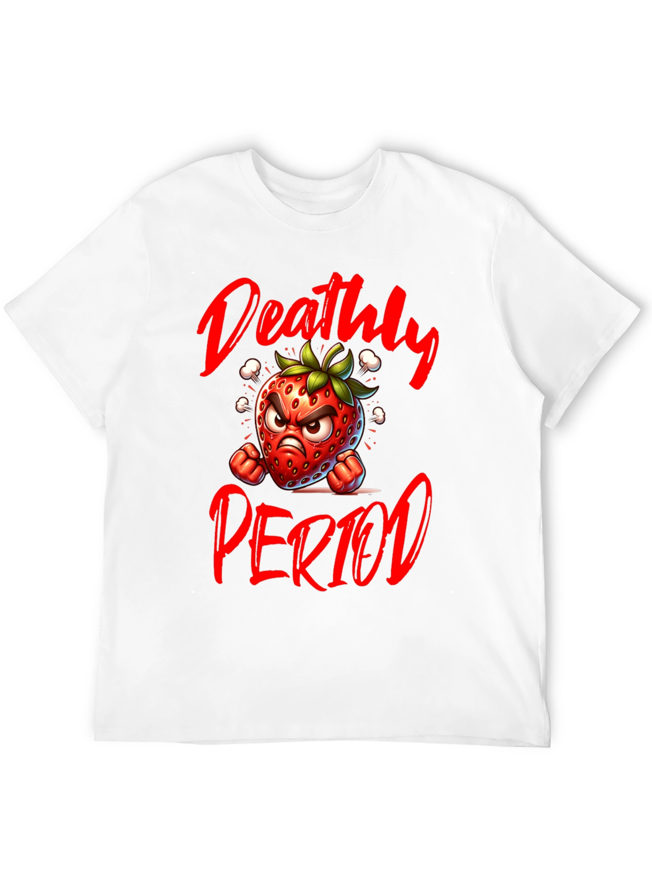 Black Deathly Period Graphic Tee - Angry Strawberry T-Shirt view 12