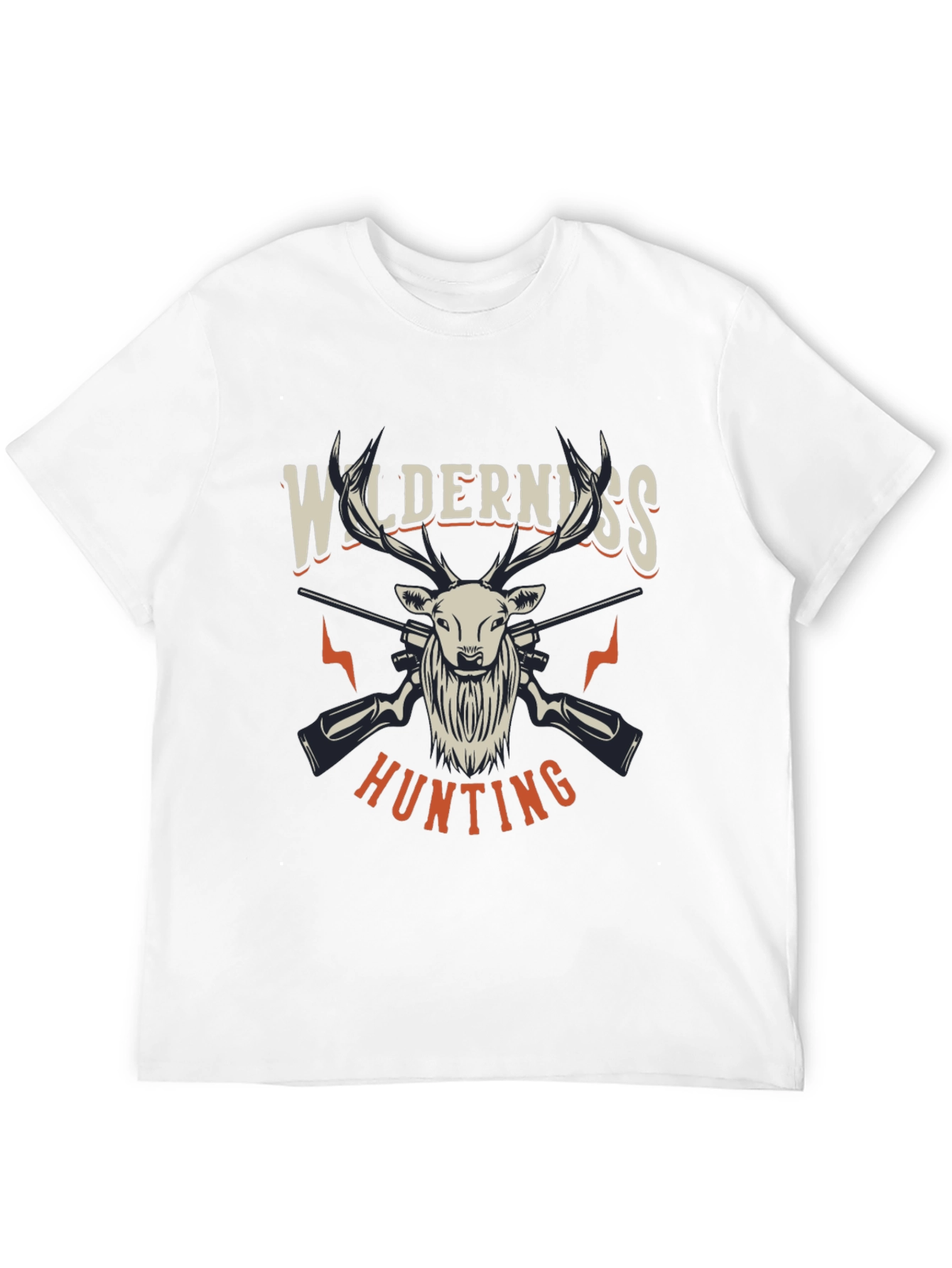 Black Wilderness Hunting Graphic Tee - Black Cotton Blend Shirt view 12