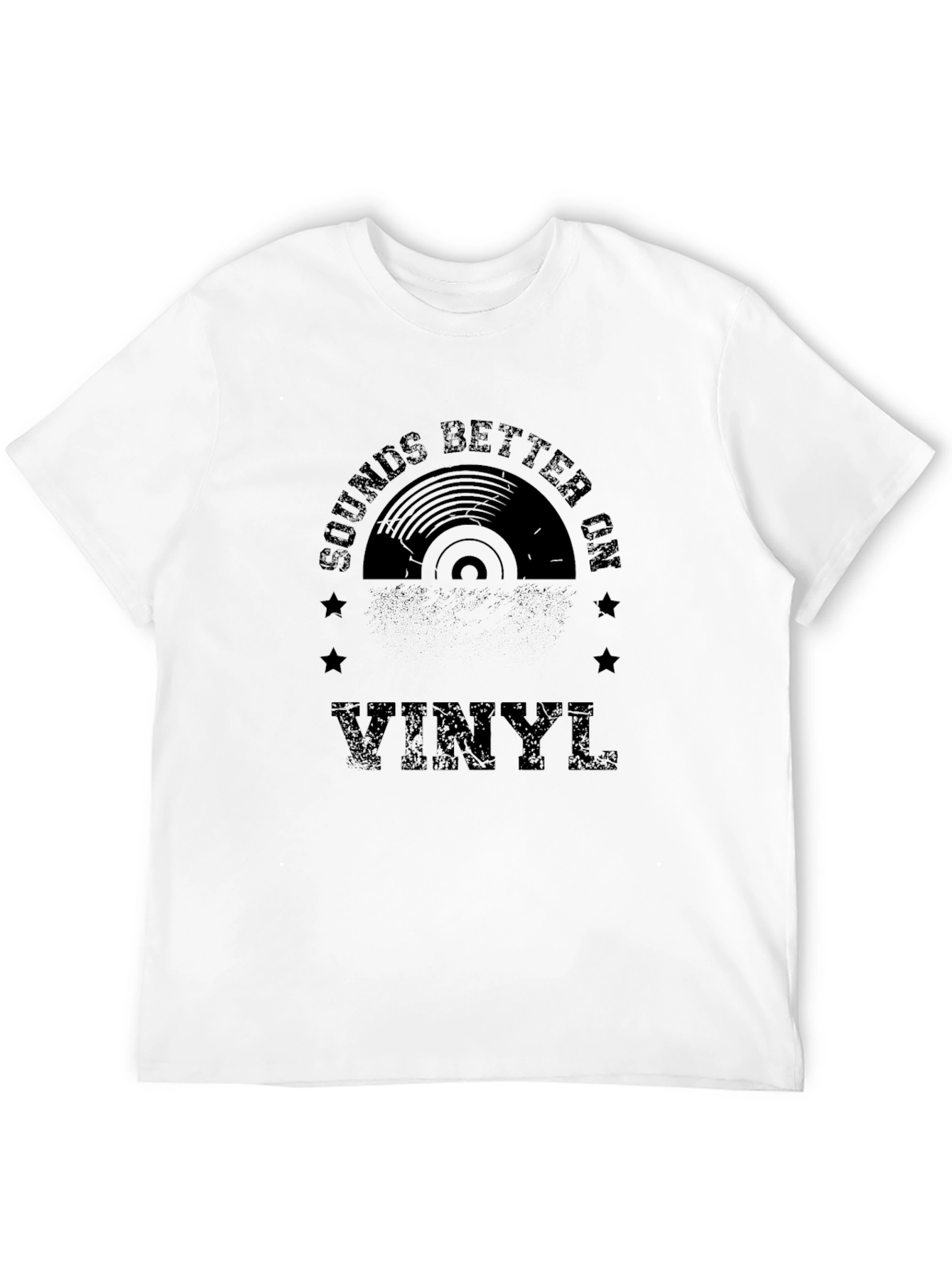 Black Sounds Better On Vinyl Black T-Shirt view 12