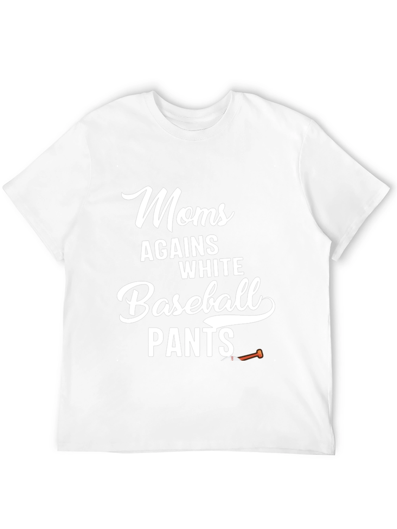 Black Moms Against White Baseball Pants T-Shirt view 12