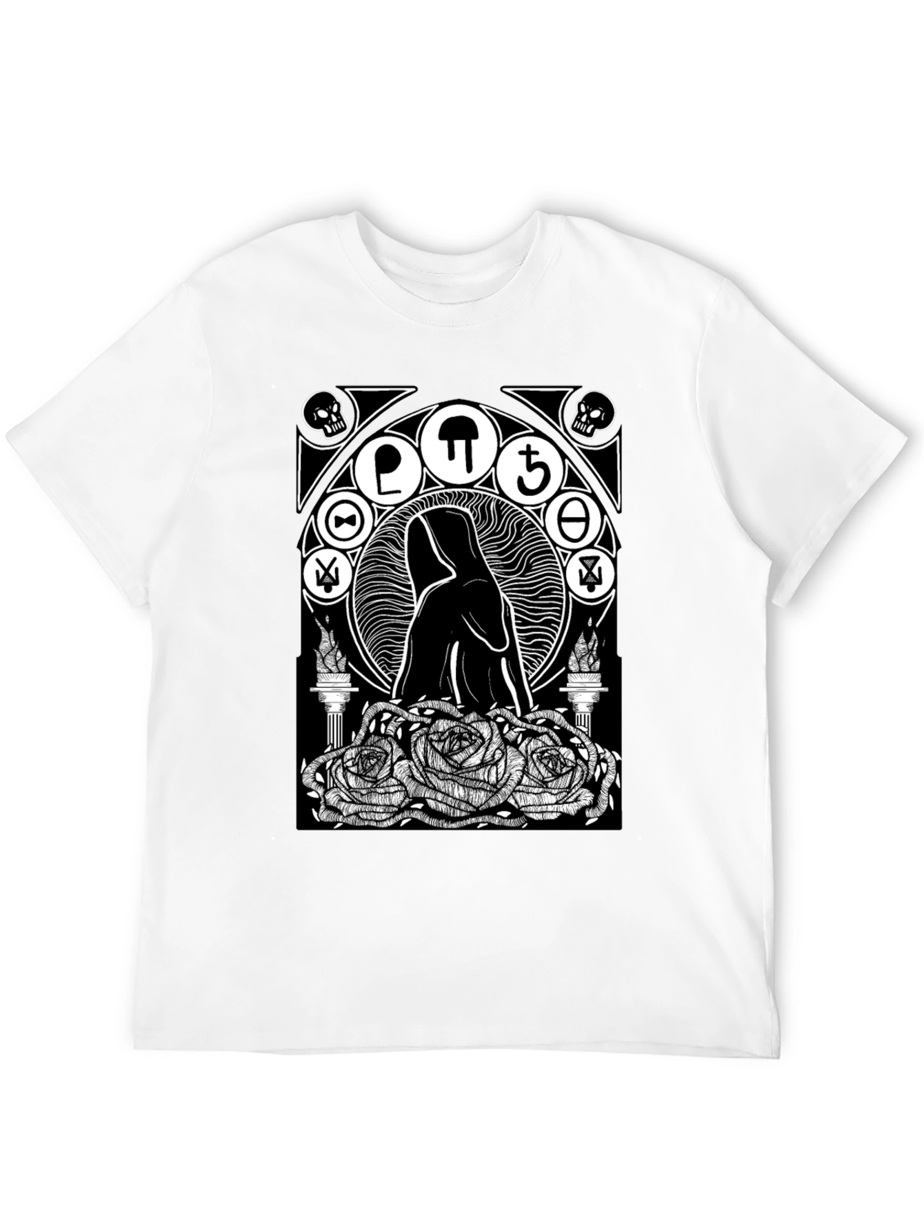 Black Occult Rose T-Shirt - Gothic Graphic Tee view 12