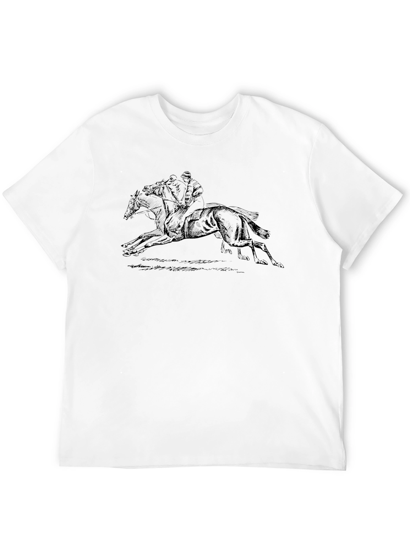 Black Equestrian Graphic Tee - Black Cotton T-Shirt view 12