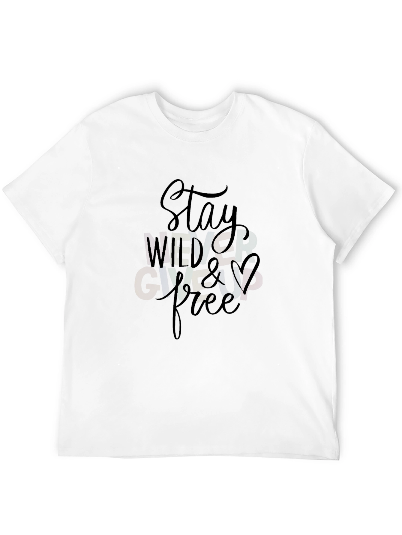 Black Stay Wild & Free Graphic Black T-Shirt view 12