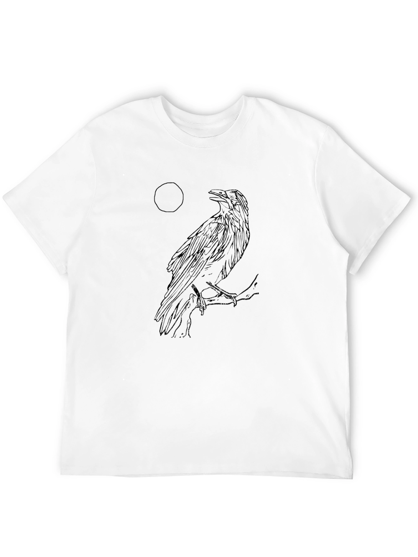 Black Raven Moon Graphic T-Shirt - Unisex Style view 12