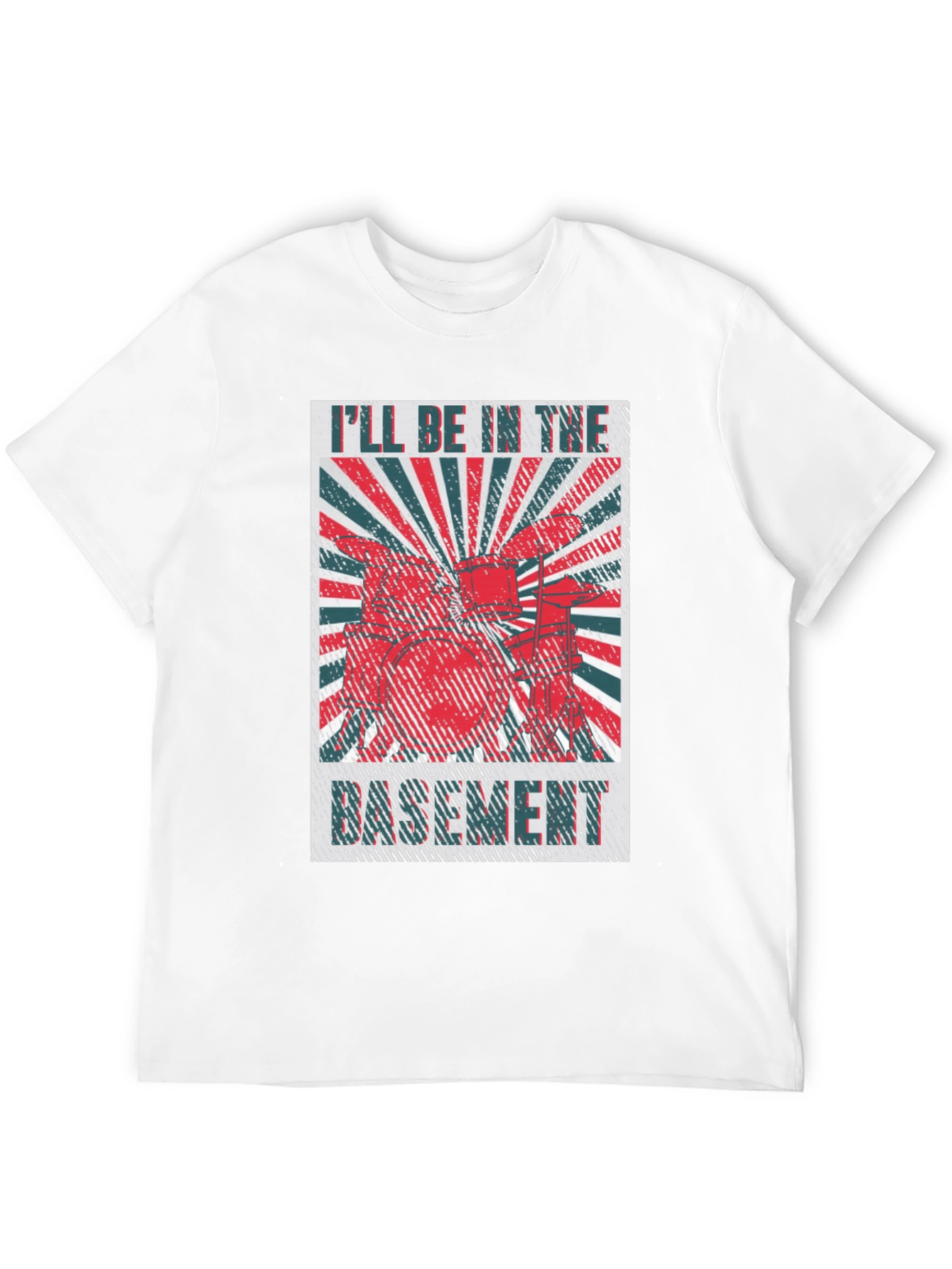 Black I'll Be in the Basement Drum Set T-Shirt view 12
