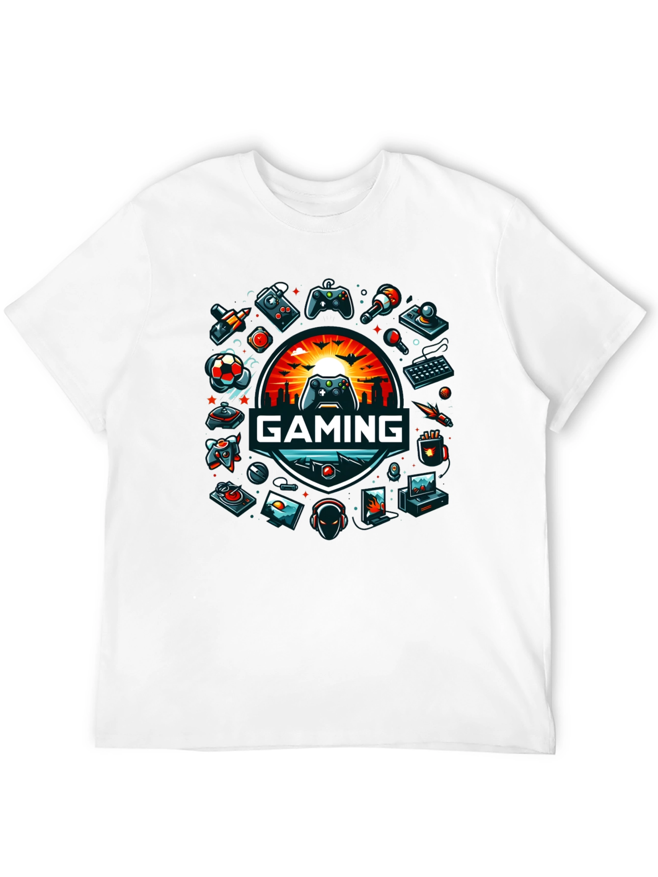 Black Gaming Graphic Tee - Black Crew Neck view 12