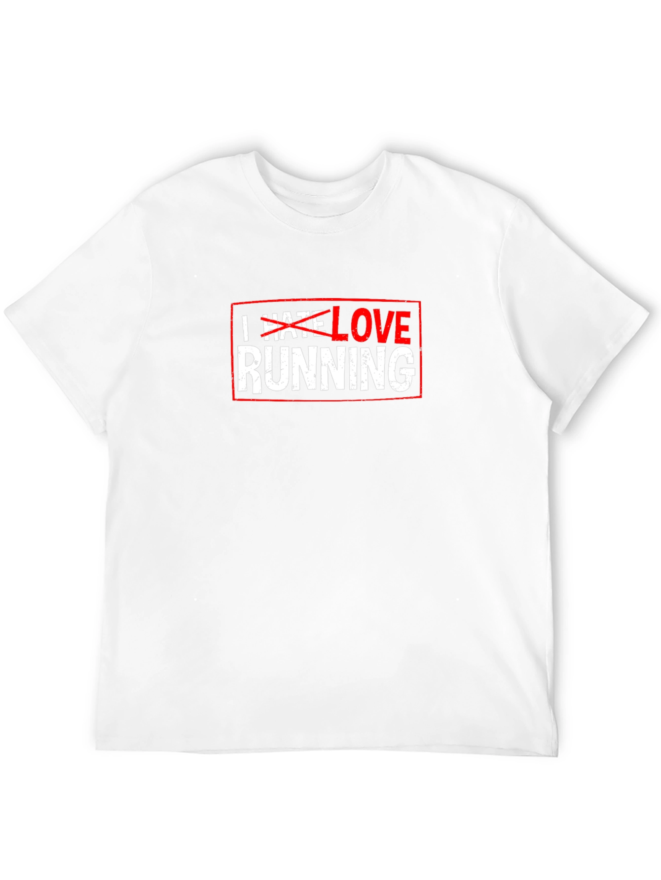 Black Funny "I Hate Love Running" Graphic T-Shirt view 12