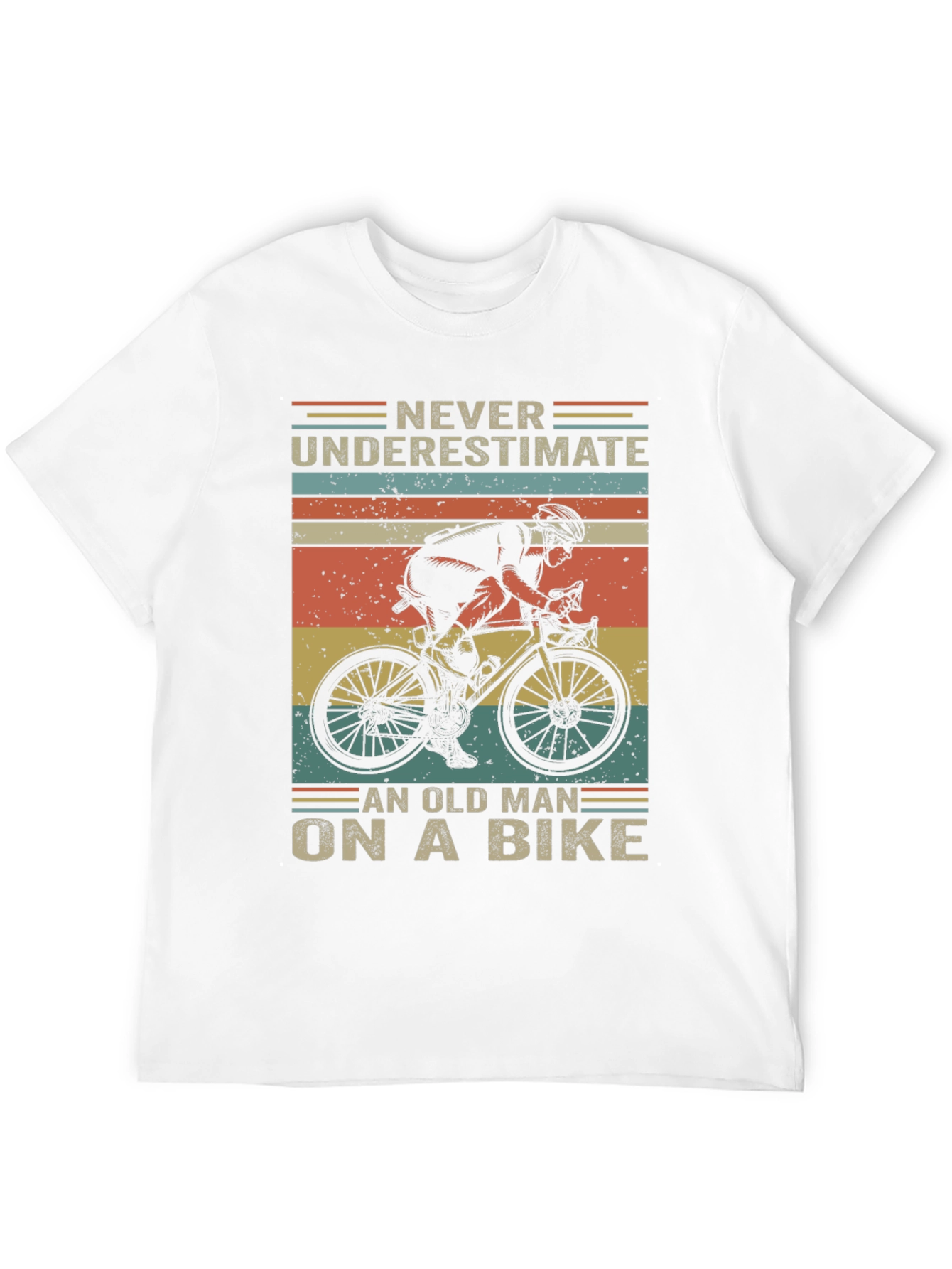 Black Never Underestimate Old Man Bike Graphic T-Shirt view 12