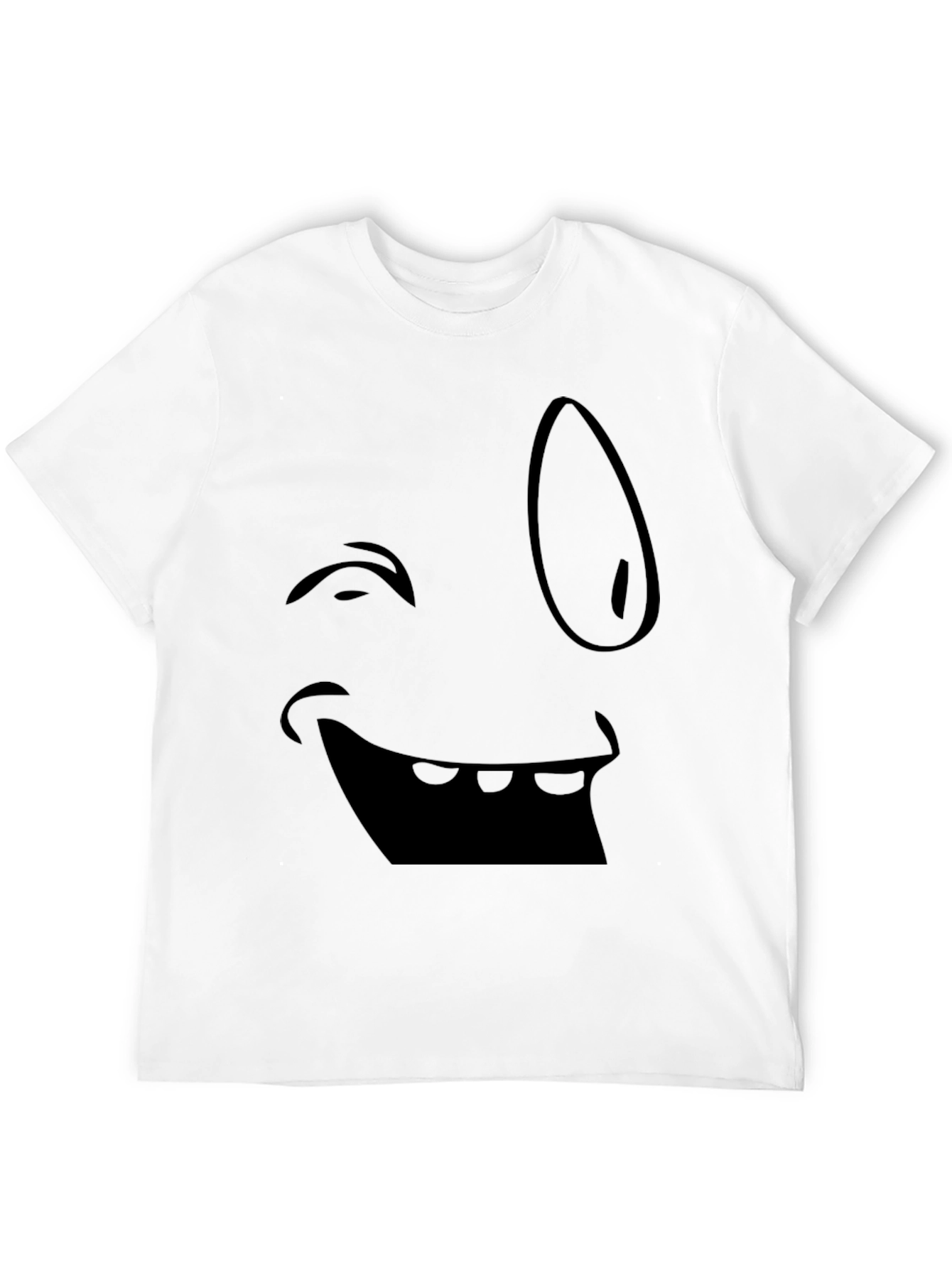 Black Funny Face Black Graphic Tee view 12